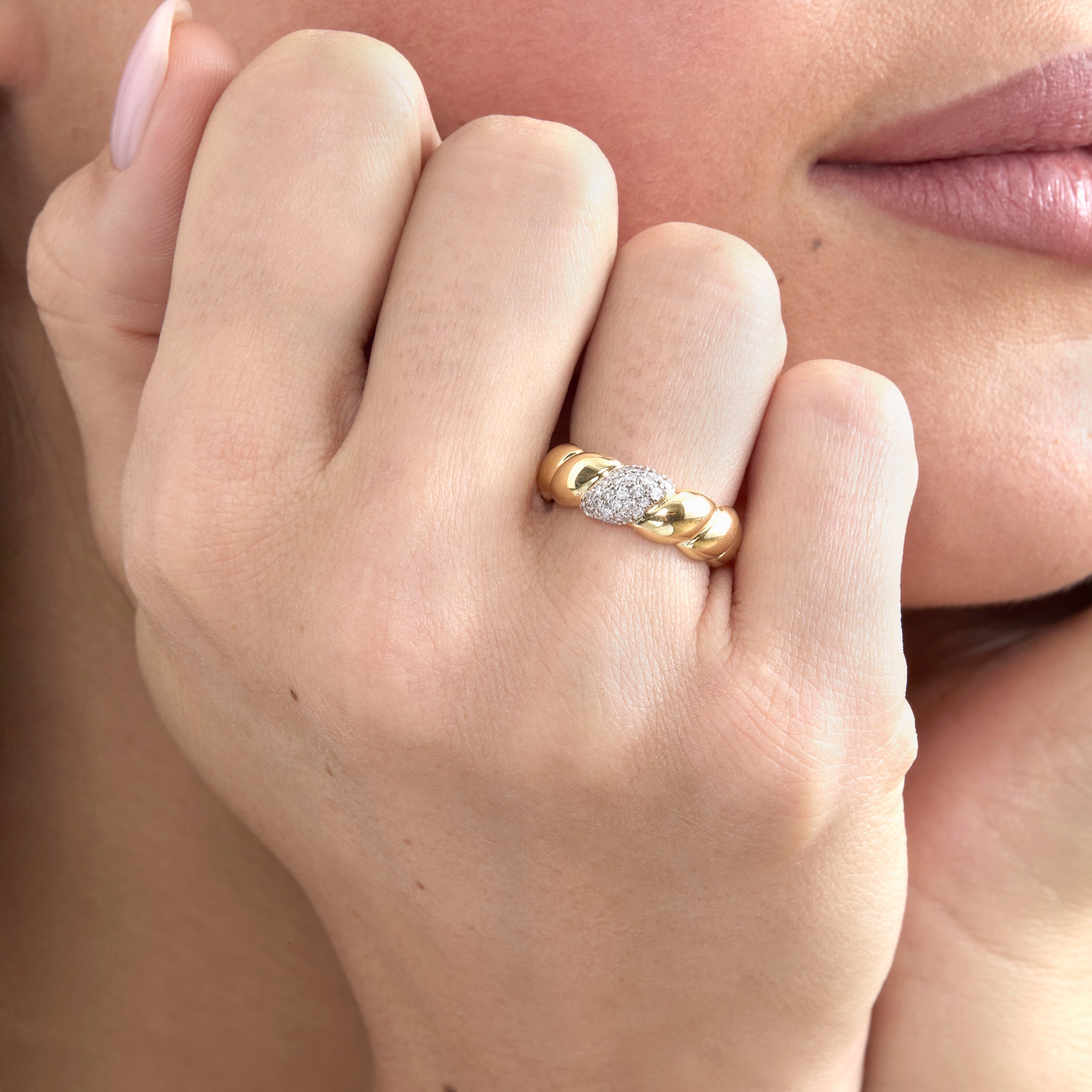 Luxe Crescent Diamond Ring