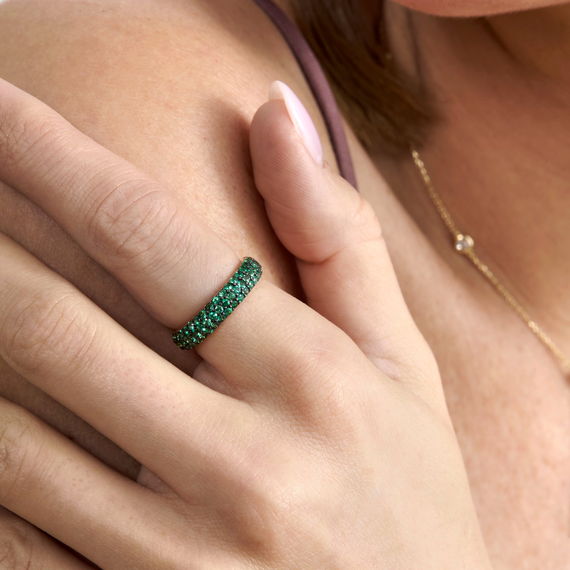 Green Radiance Dome Ring