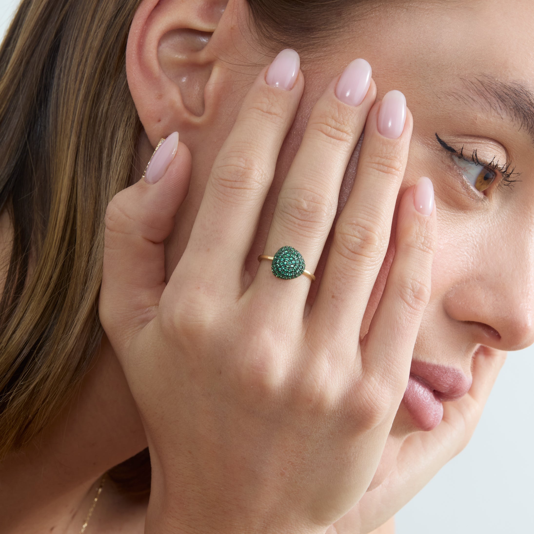 Emerald Fusion Pave Ring