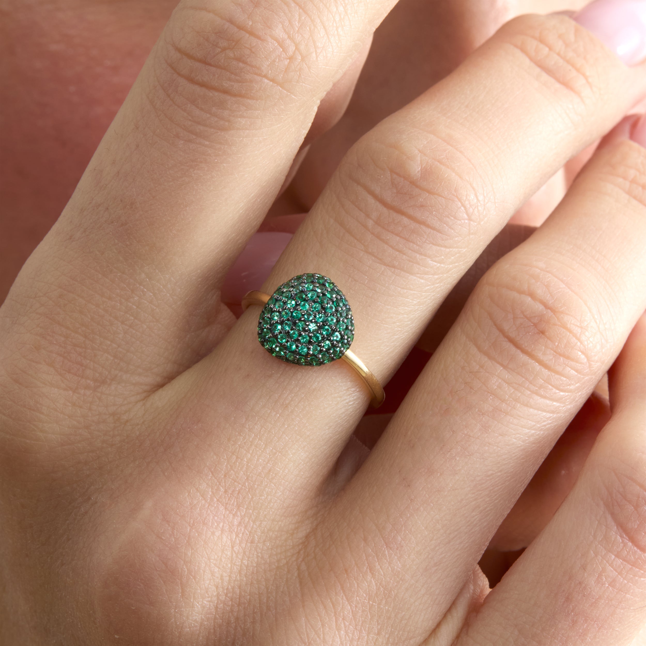 Emerald Fusion Pave Ring