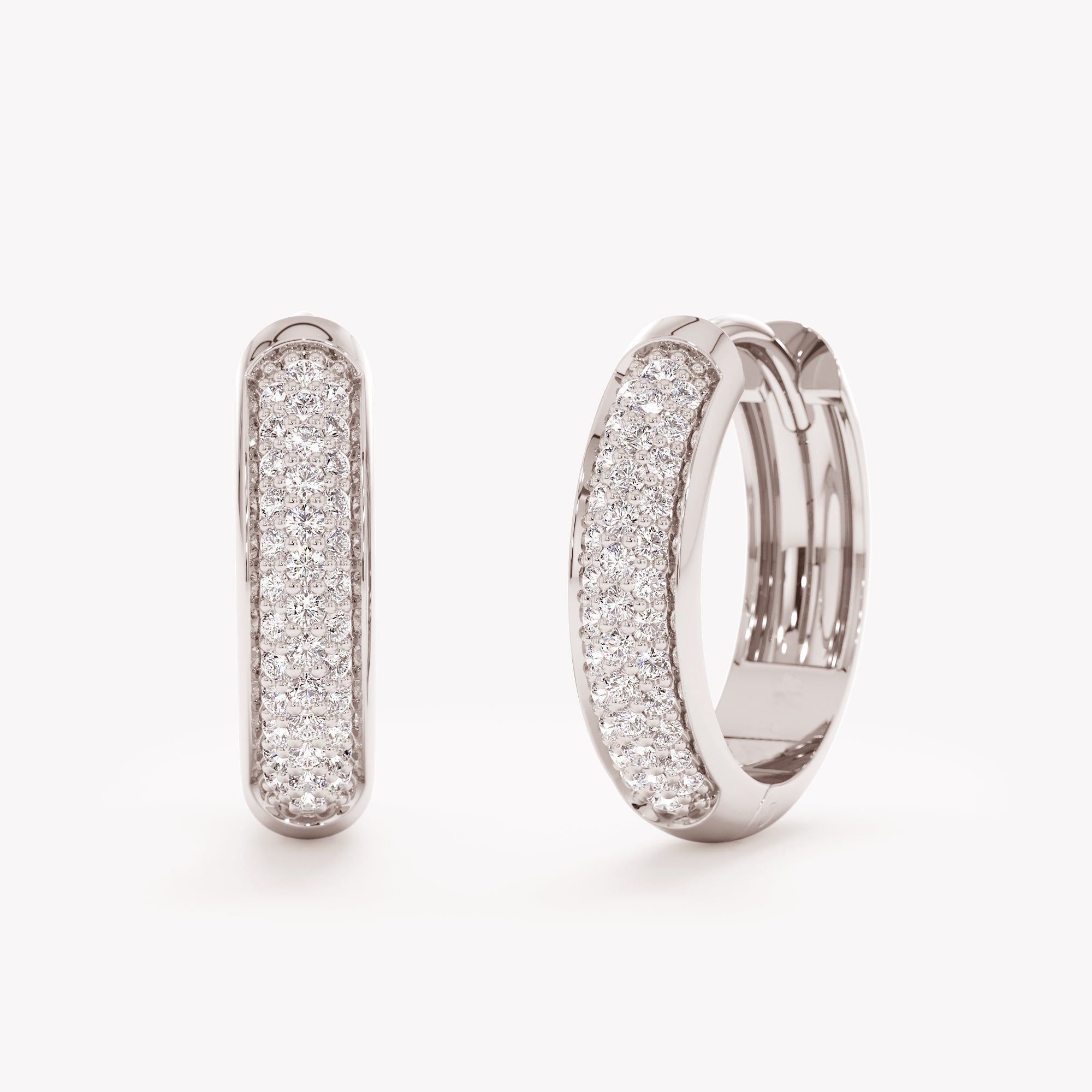 Smooth Dome Pave Hoops