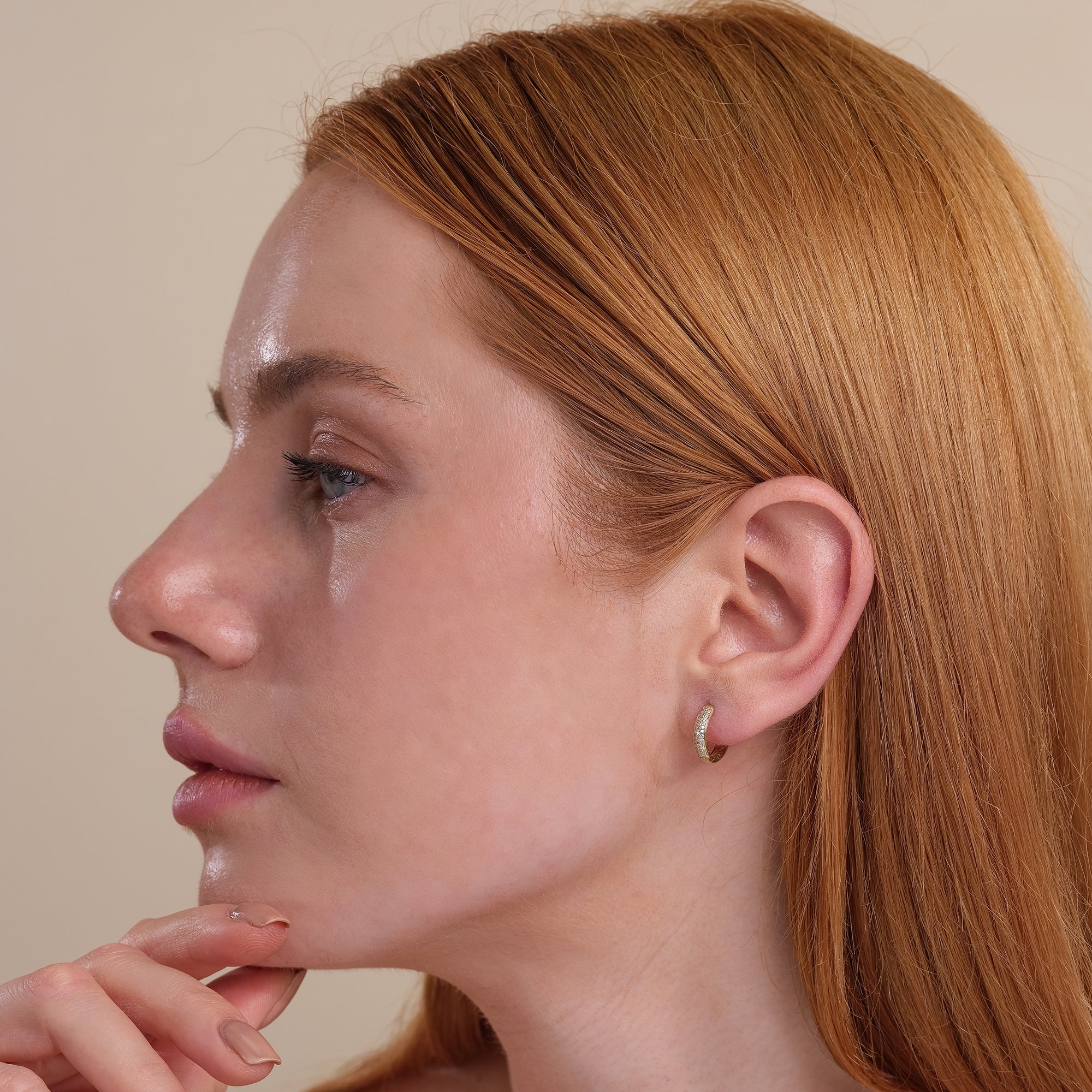Smooth Dome Pave Hoops