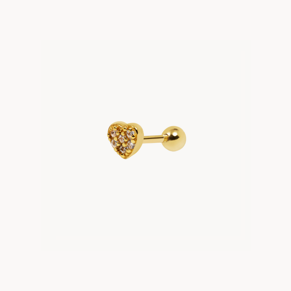 Brisa Heart-Shaped Piercing: 18 Karat Gold Plated Sterling Silver - Jewel Edition