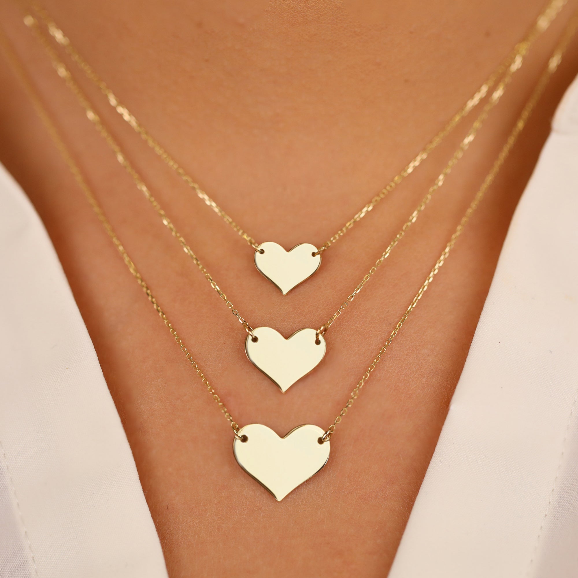 Engravable Heart Charm Necklace