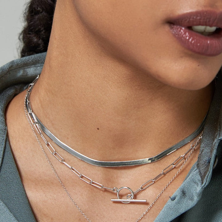 Eclipse Rectangular Link Chain Necklace - Jewel Edition