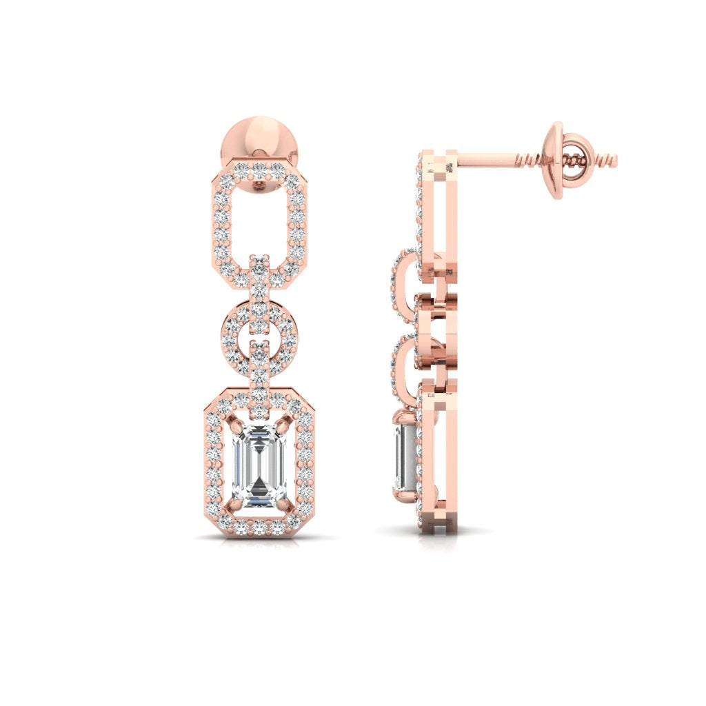  2.00 CTW Diamond Hanging Earrings - Elevate Your Look with Timeless Glamour