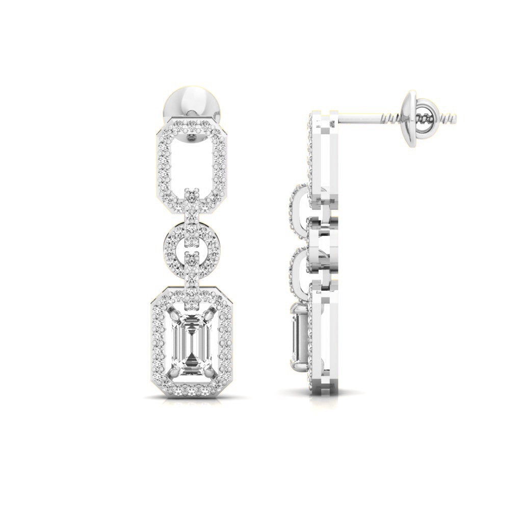  2.00 CTW Diamond Hanging Earrings - Elevate Your Look with Timeless Glamour