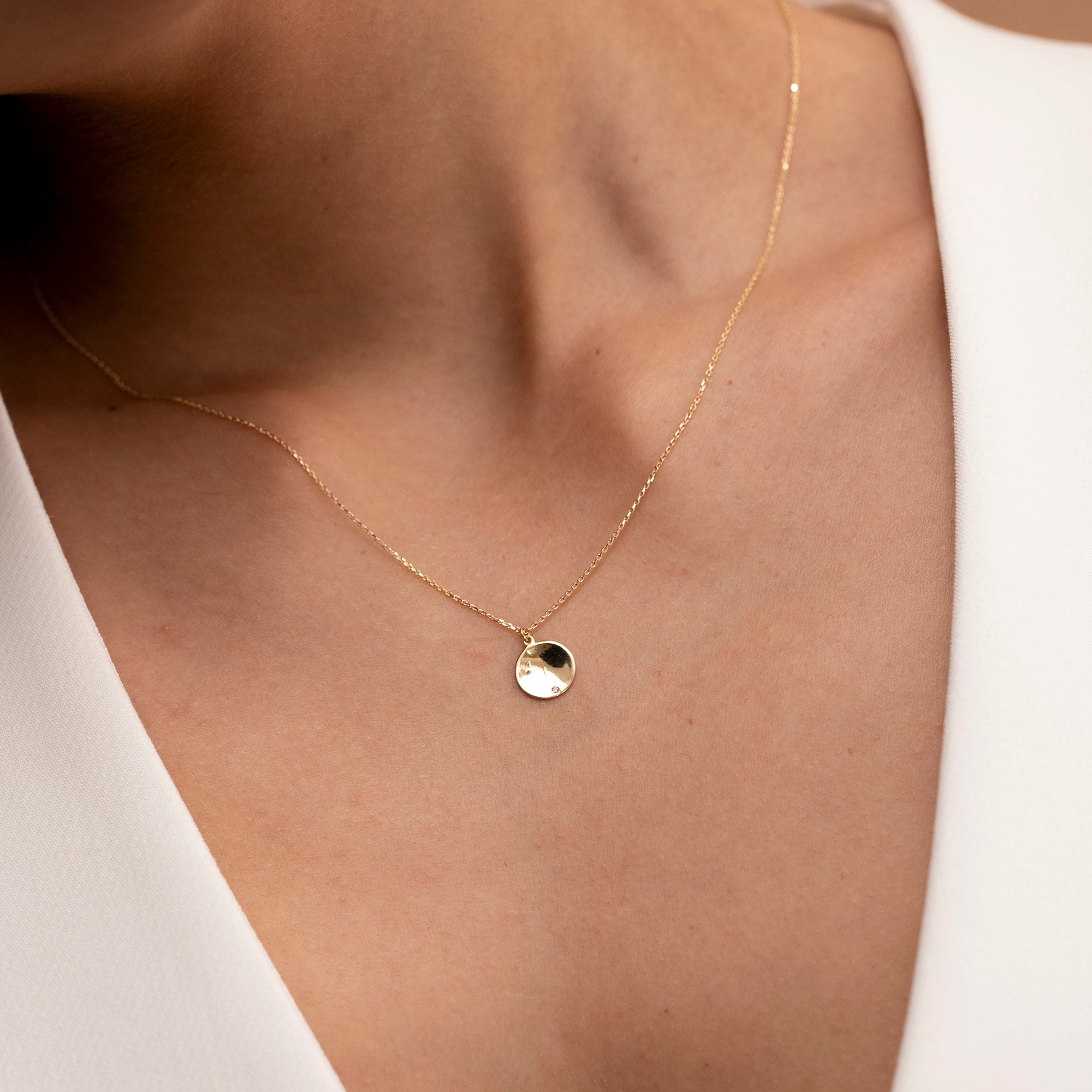Single Spark Disc Necklace