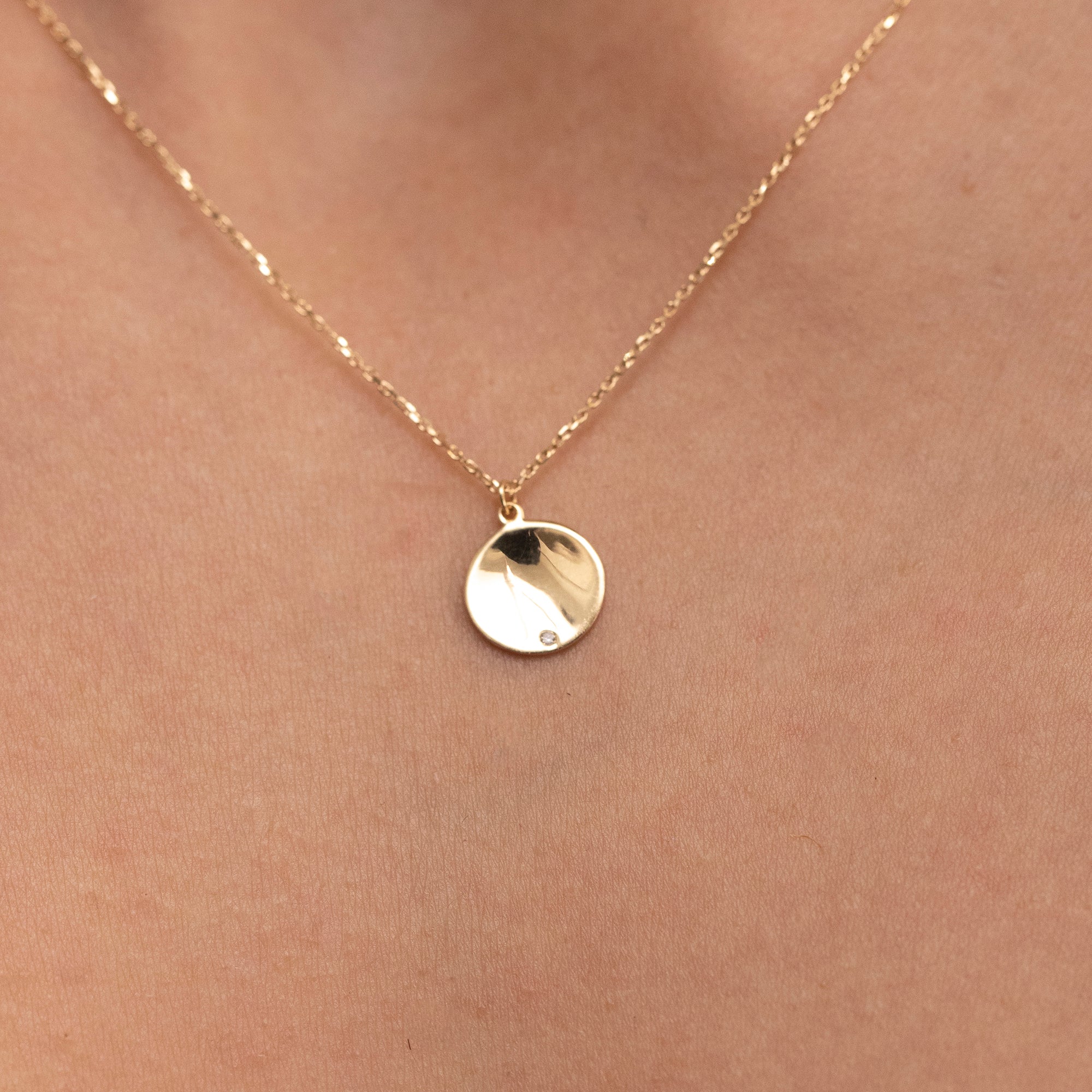 Single Spark Disc Necklace