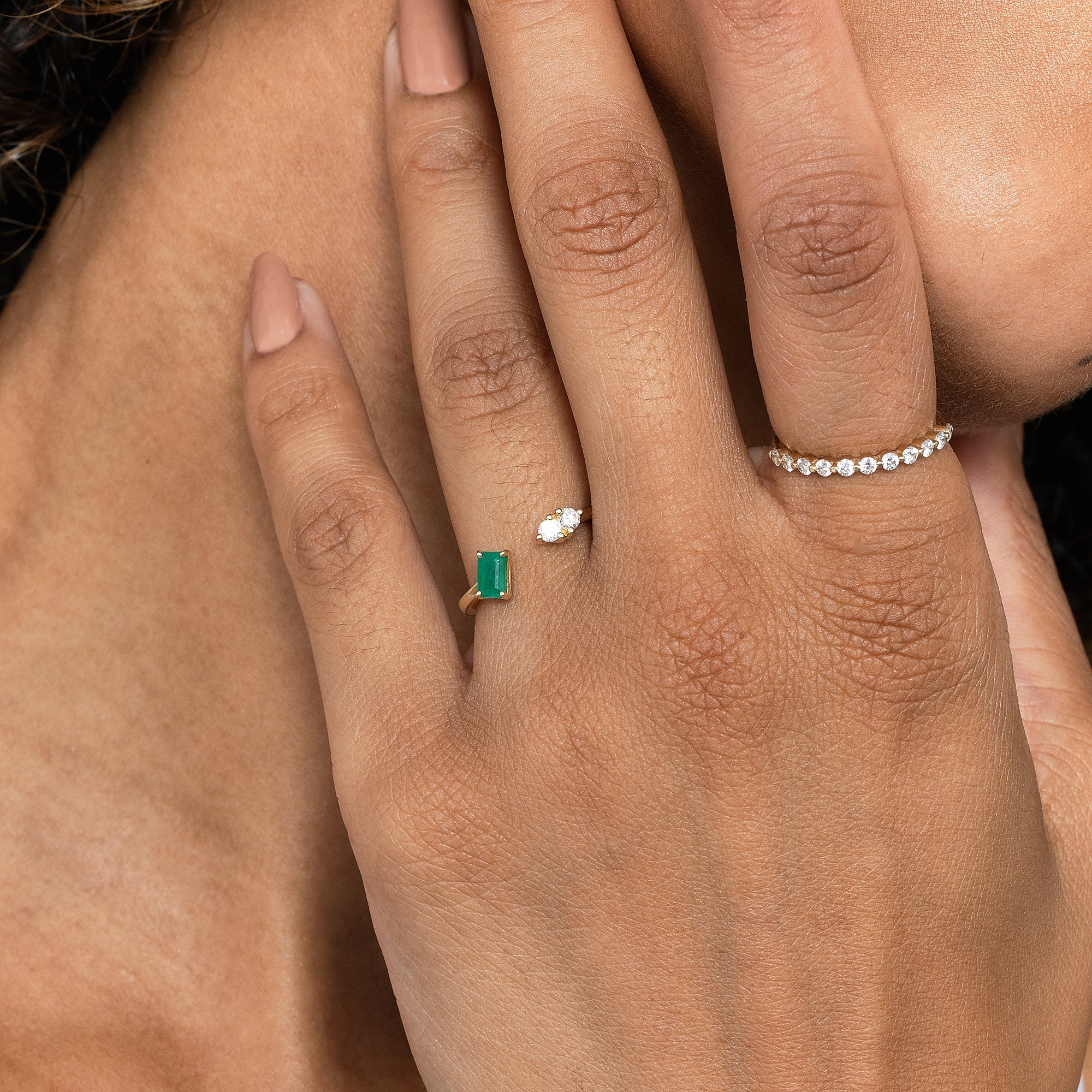 Emerald Ray Open Ring