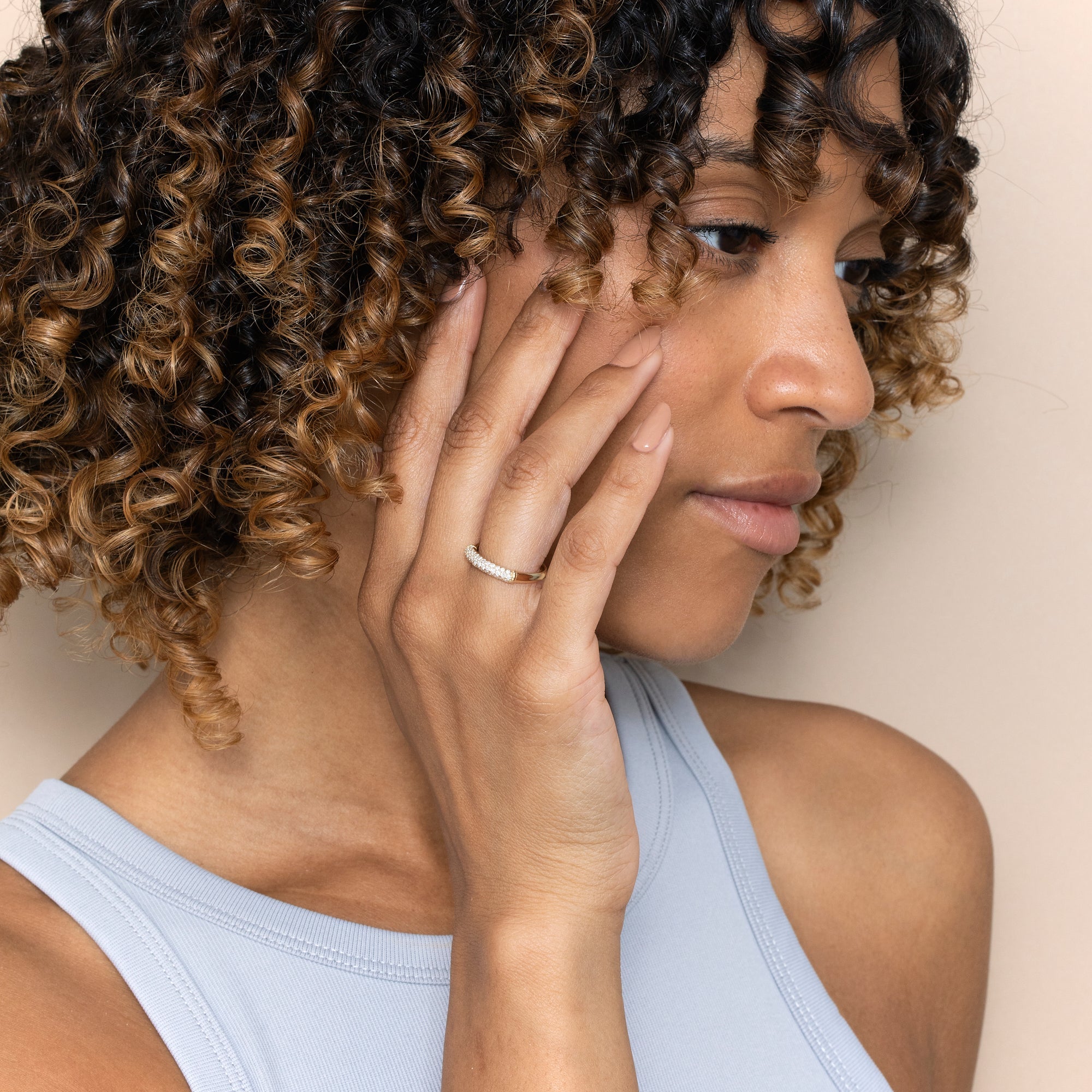 Celeste Paved Dome Ring