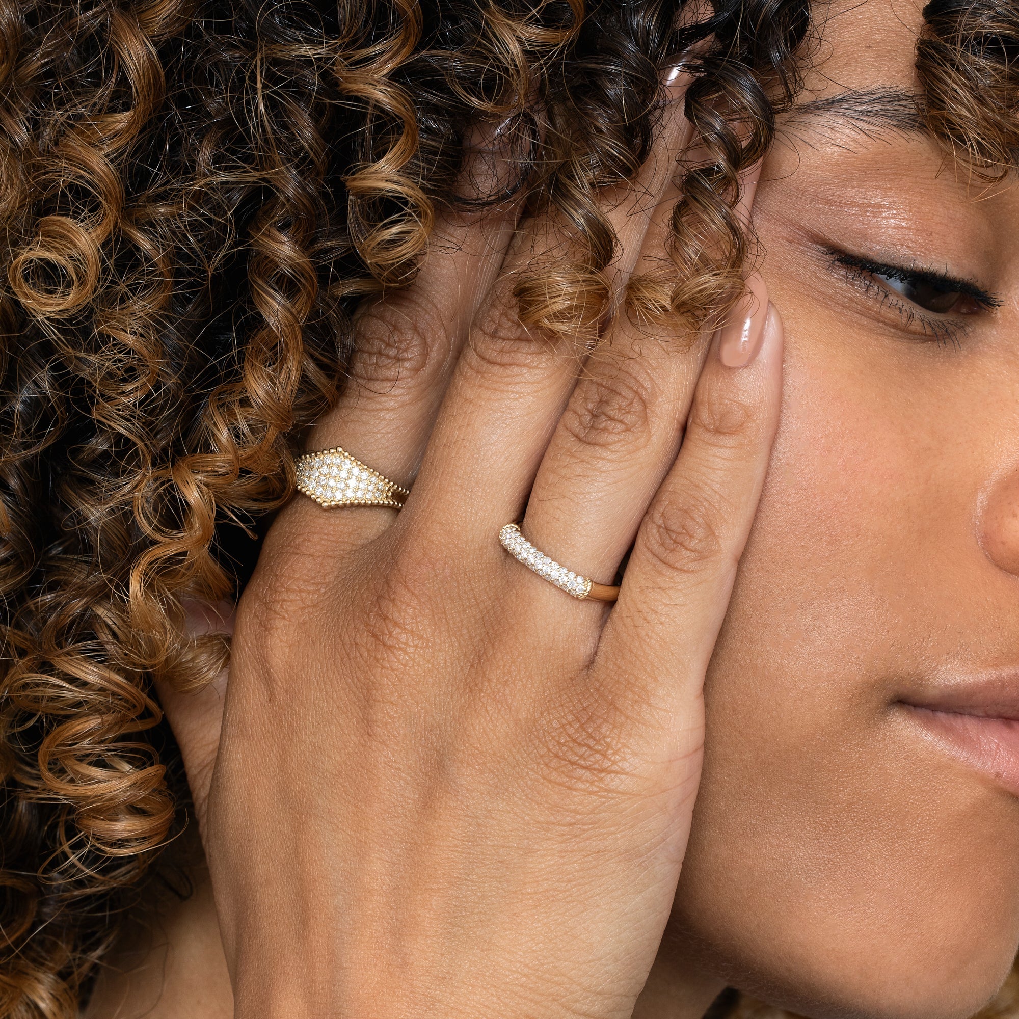 Celeste Paved Dome Ring