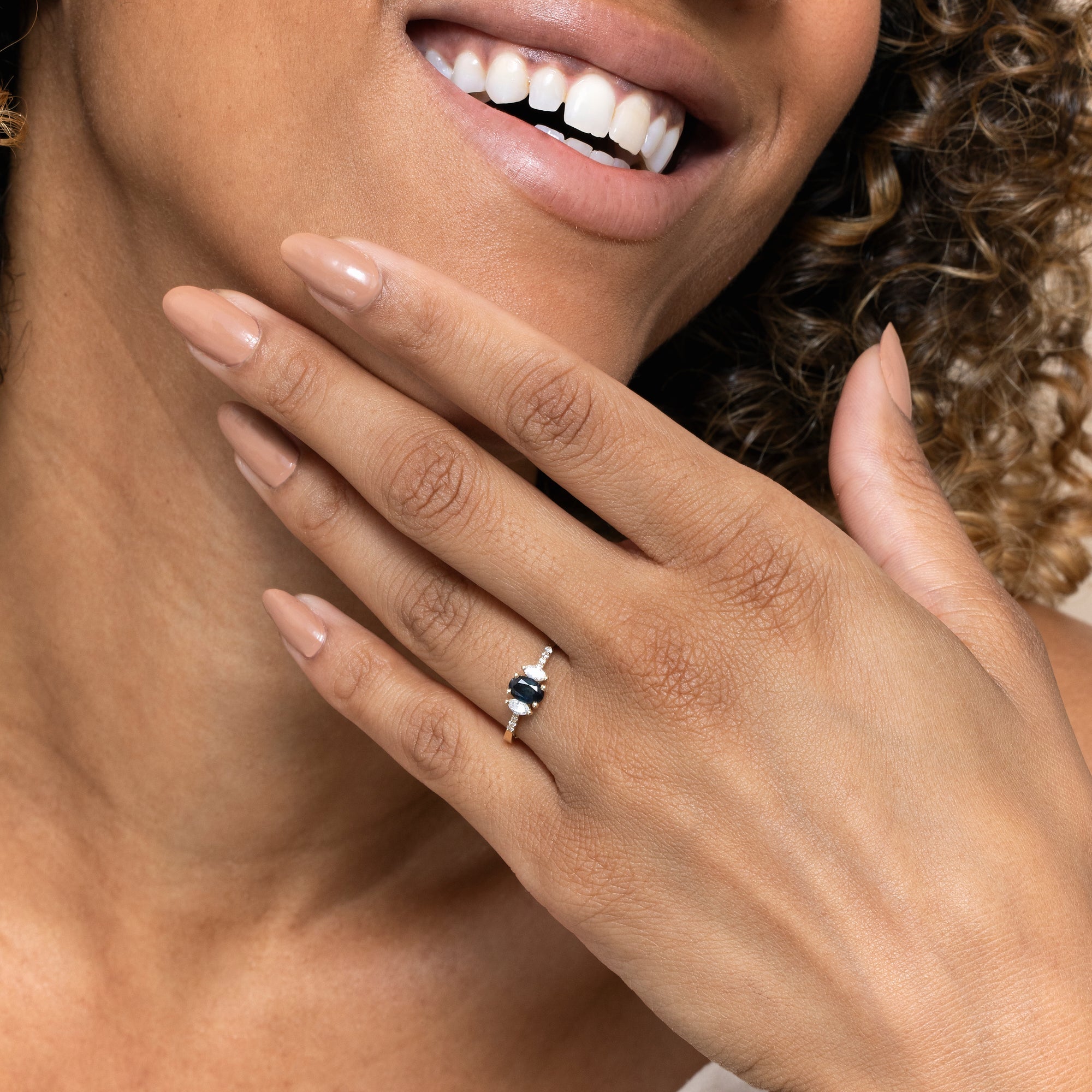 Elegant Teal Sapphire Ring