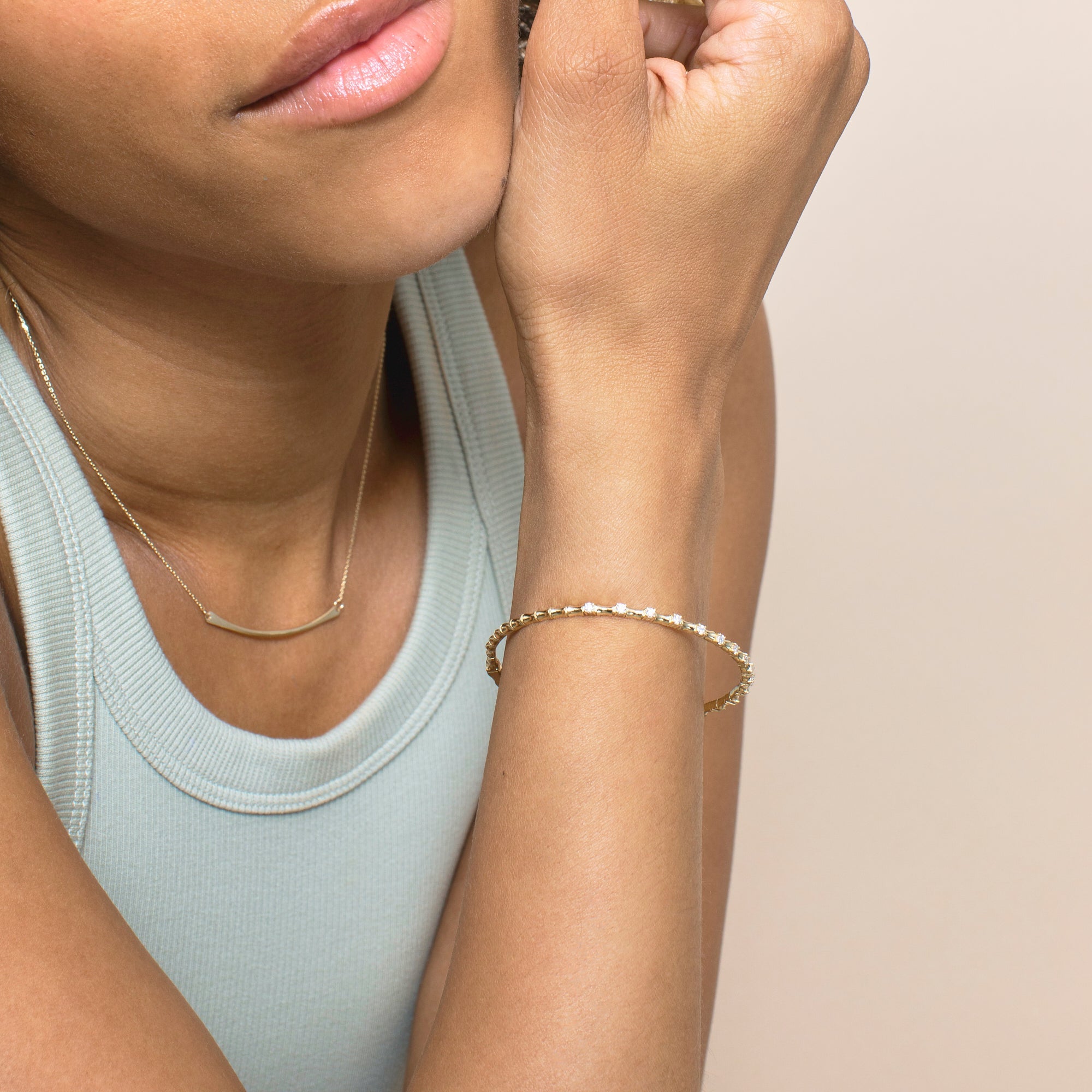 Linear Elegance Bangle Bracelet
