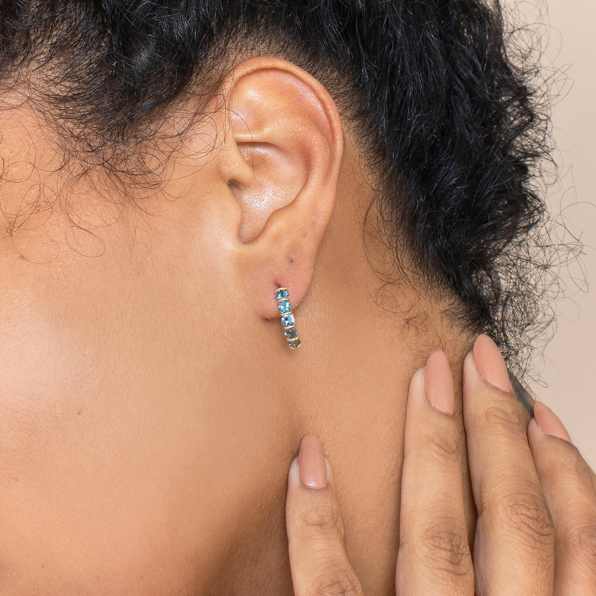 Sapphire Horizon Hoops