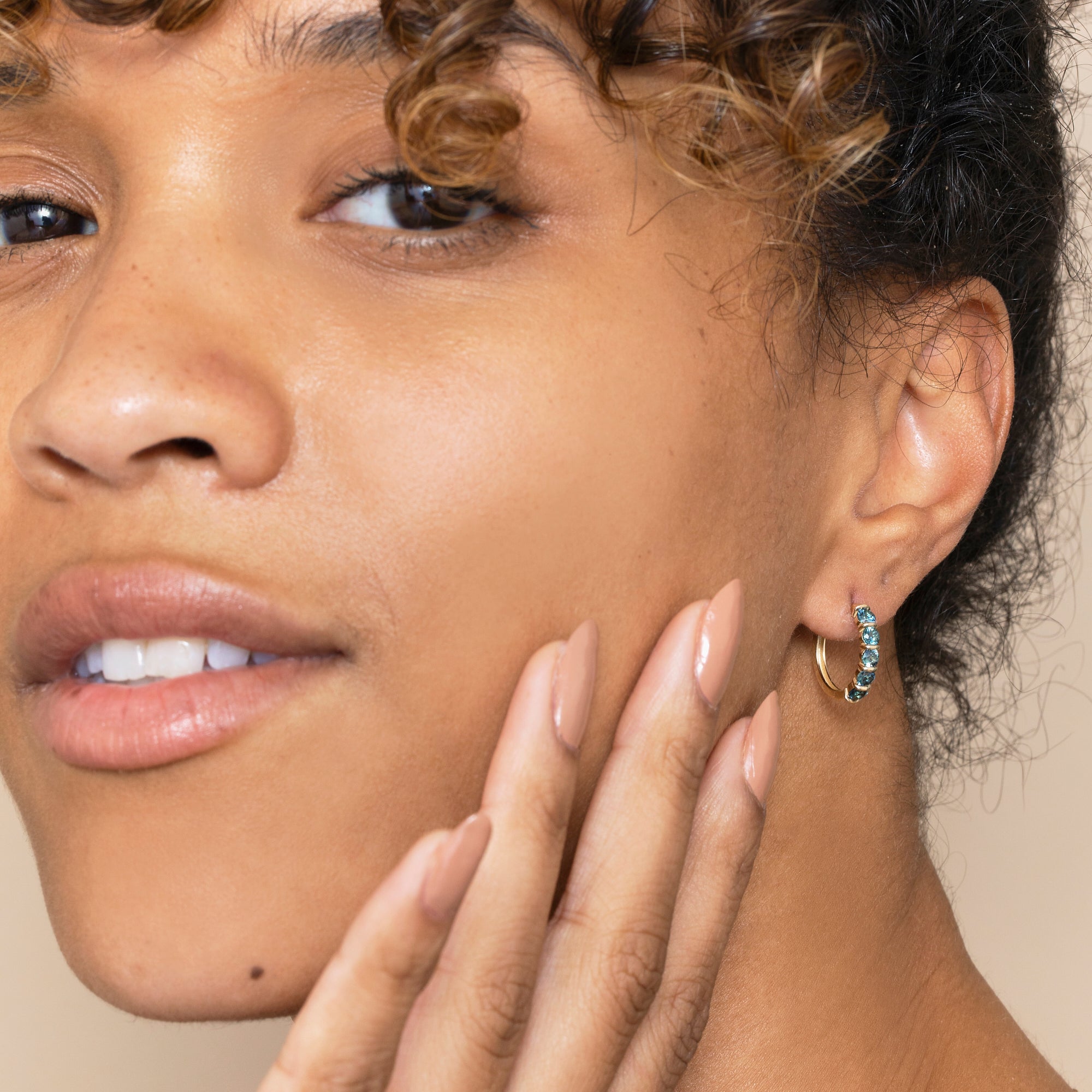 Sapphire Horizon Hoops