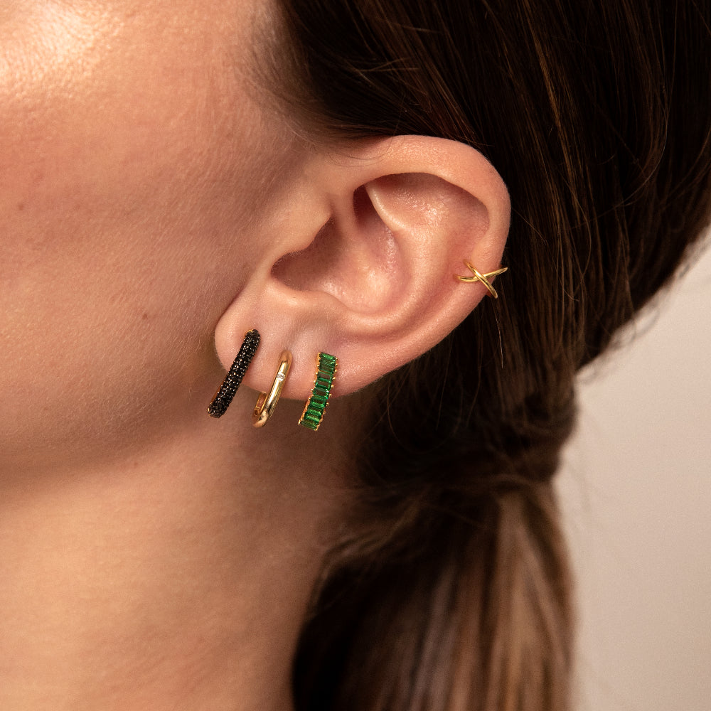 Cross Shaped Ear Cuff - Jewel Edition