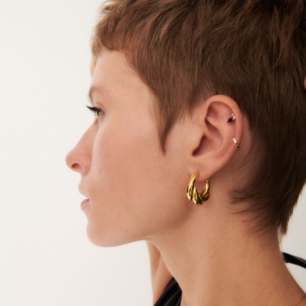 Classic April Gemstone Piercing: 18-Carat Gold-Plated Steel - Jewel Edition