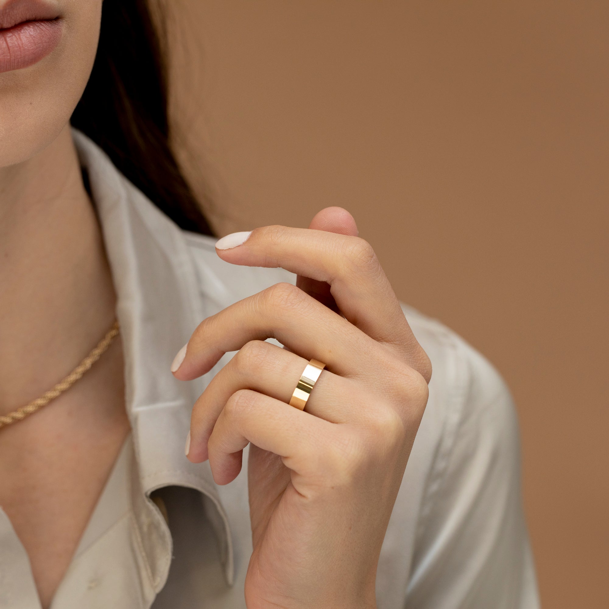 Flat Edge Hollow Ring