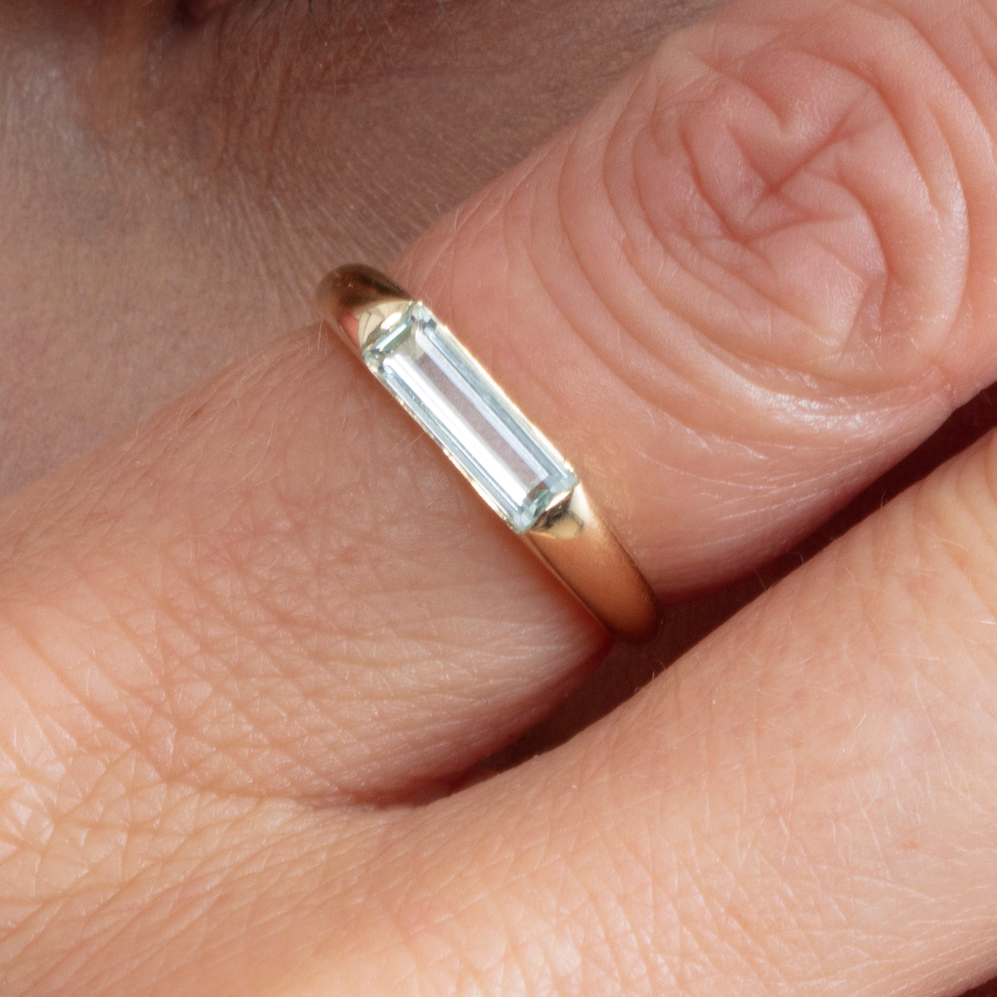 Baguette Aquamarine Cocktail Ring