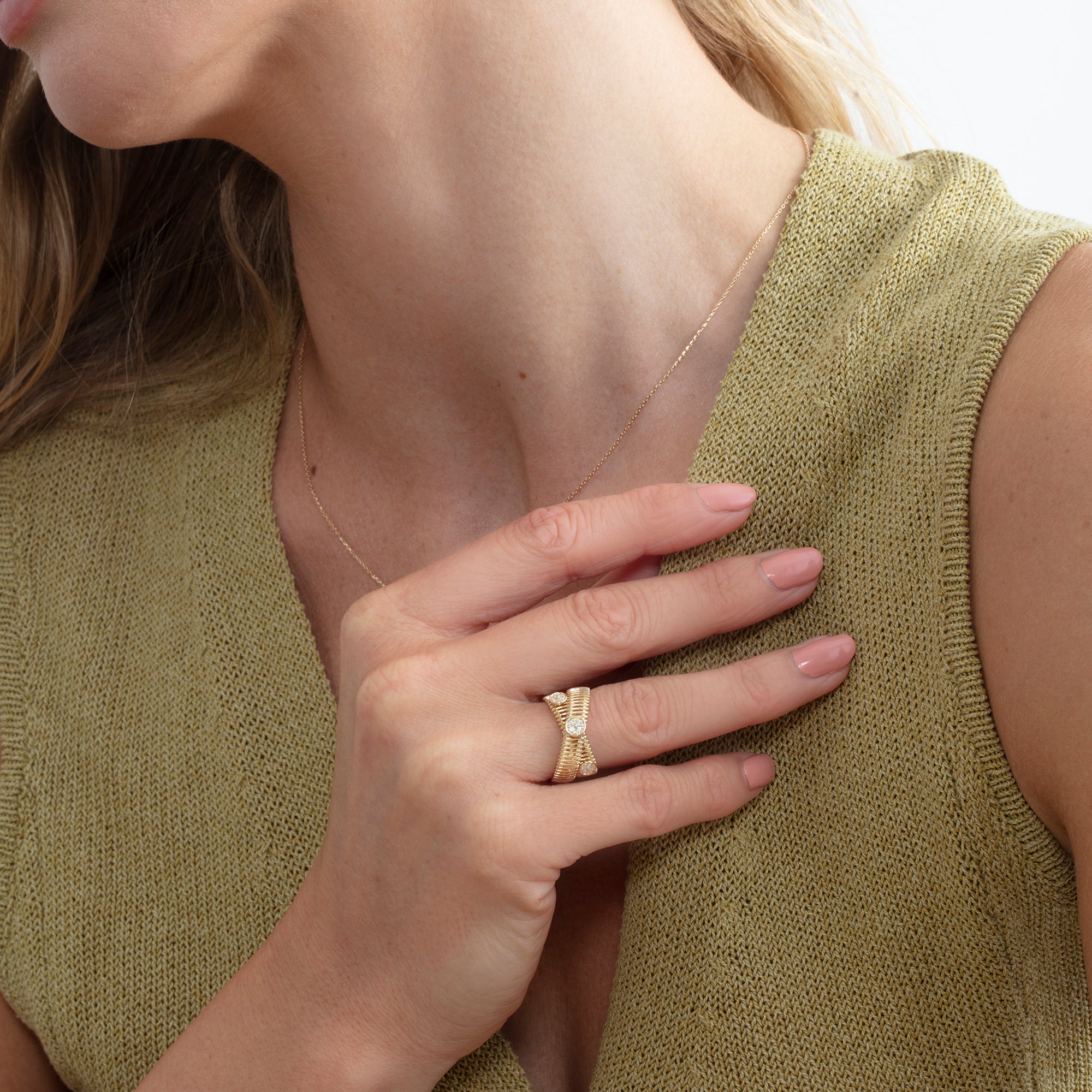 Bold Criss Cross Diamond Ring