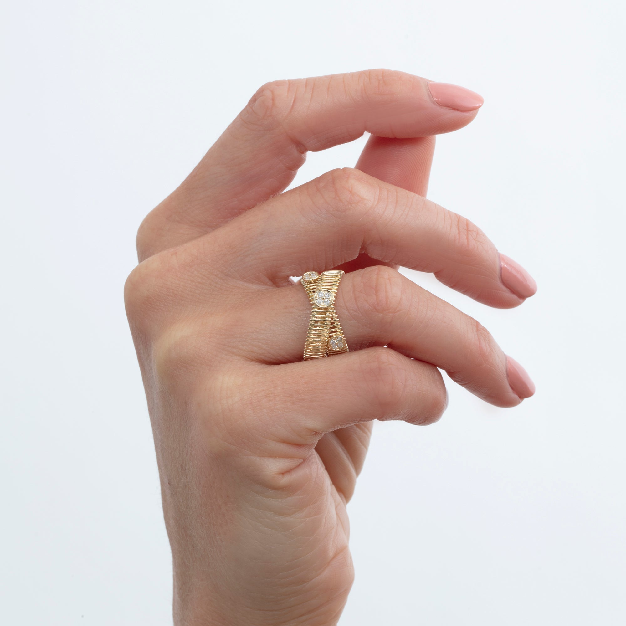 Bold Criss Cross Diamond Ring