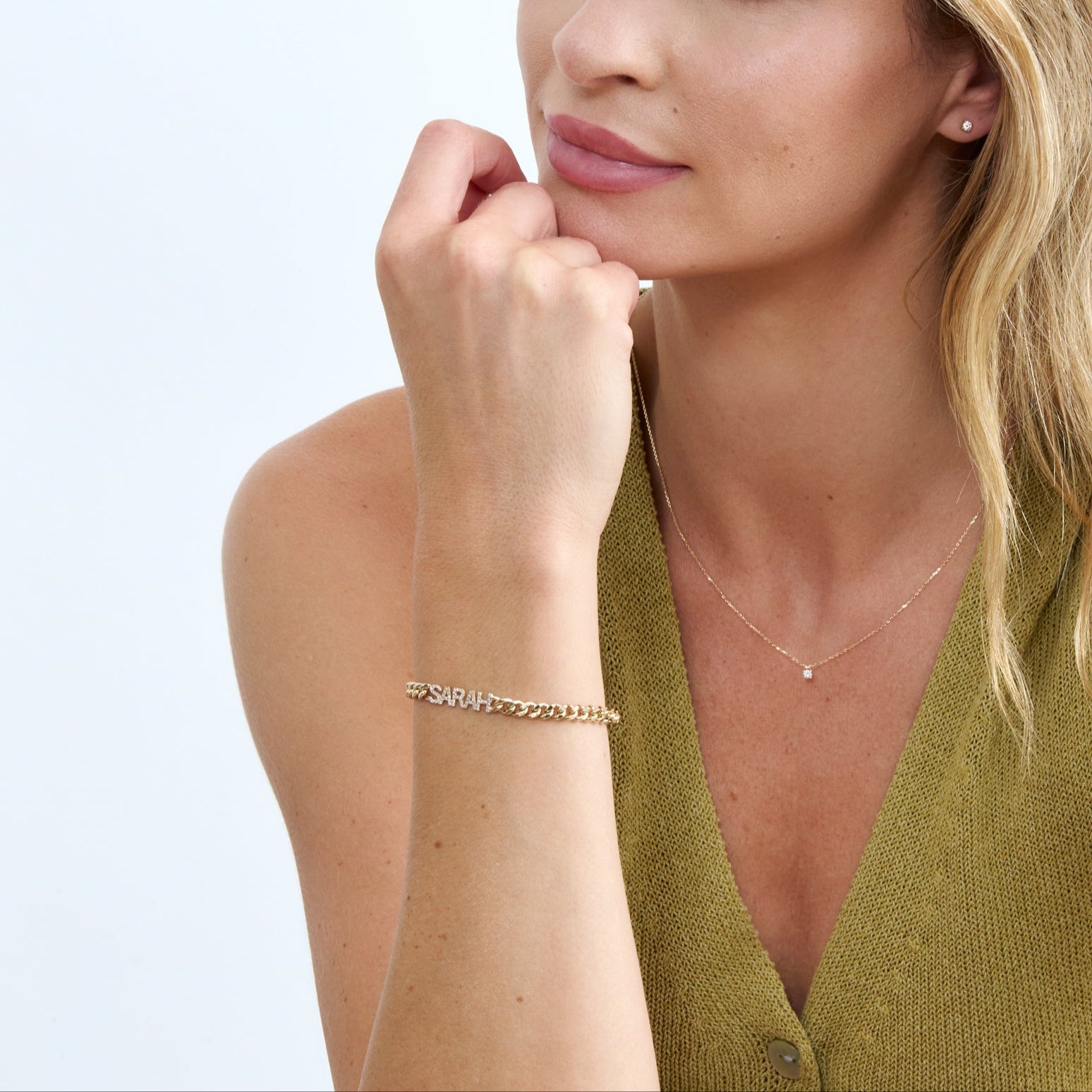 Evergreen Shine Cuban Chain Bracelet