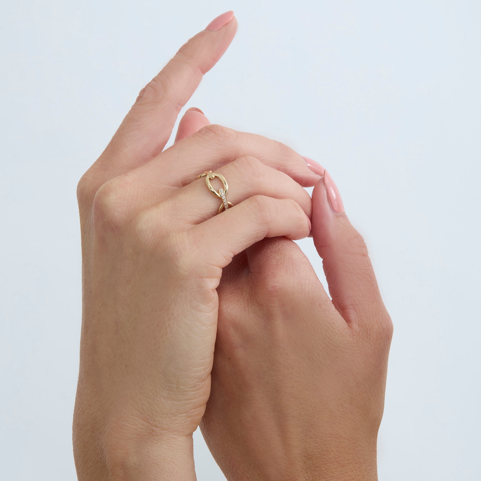 Connected Spark Diamond Bar Ring