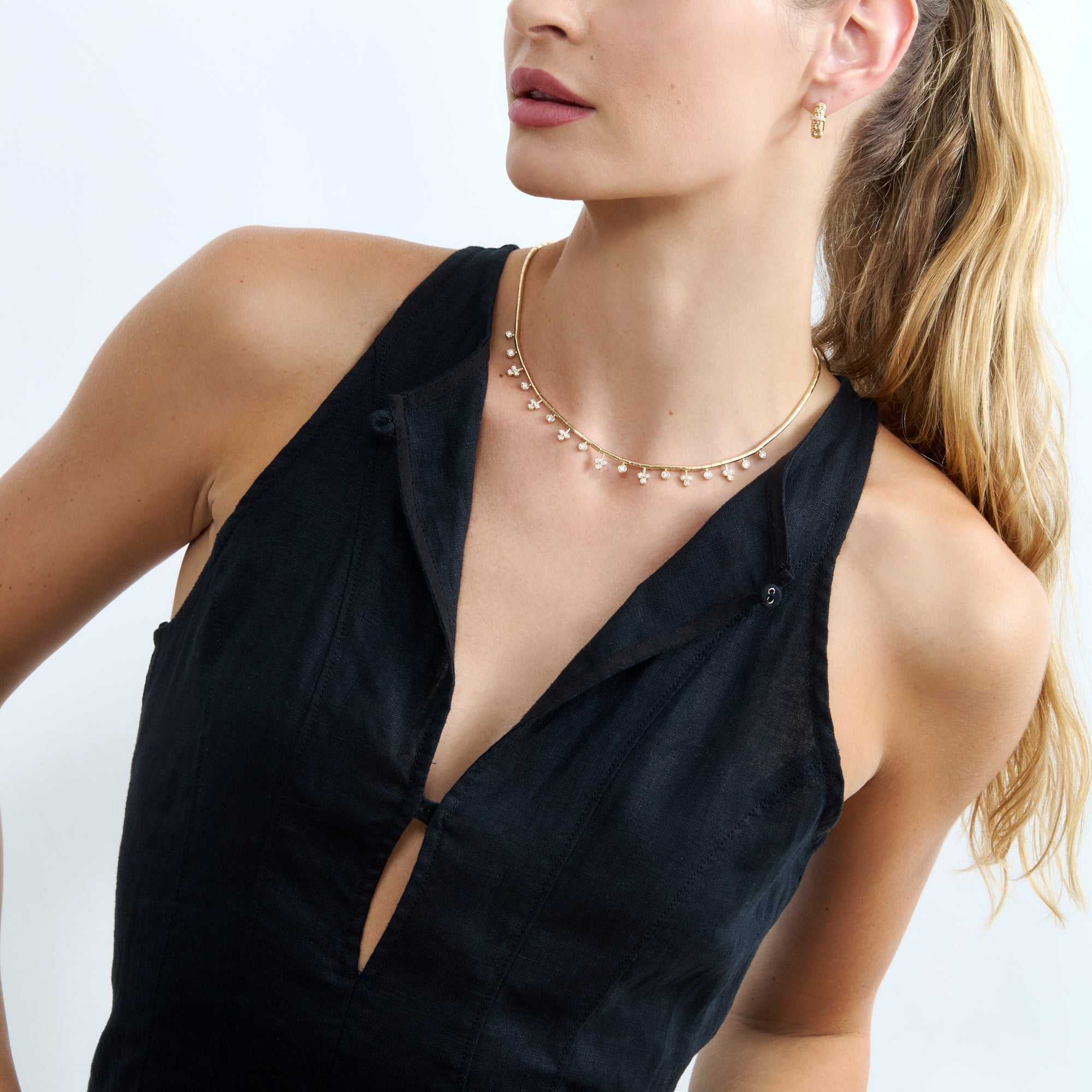 Diamond Elegant Clover Choker Necklace