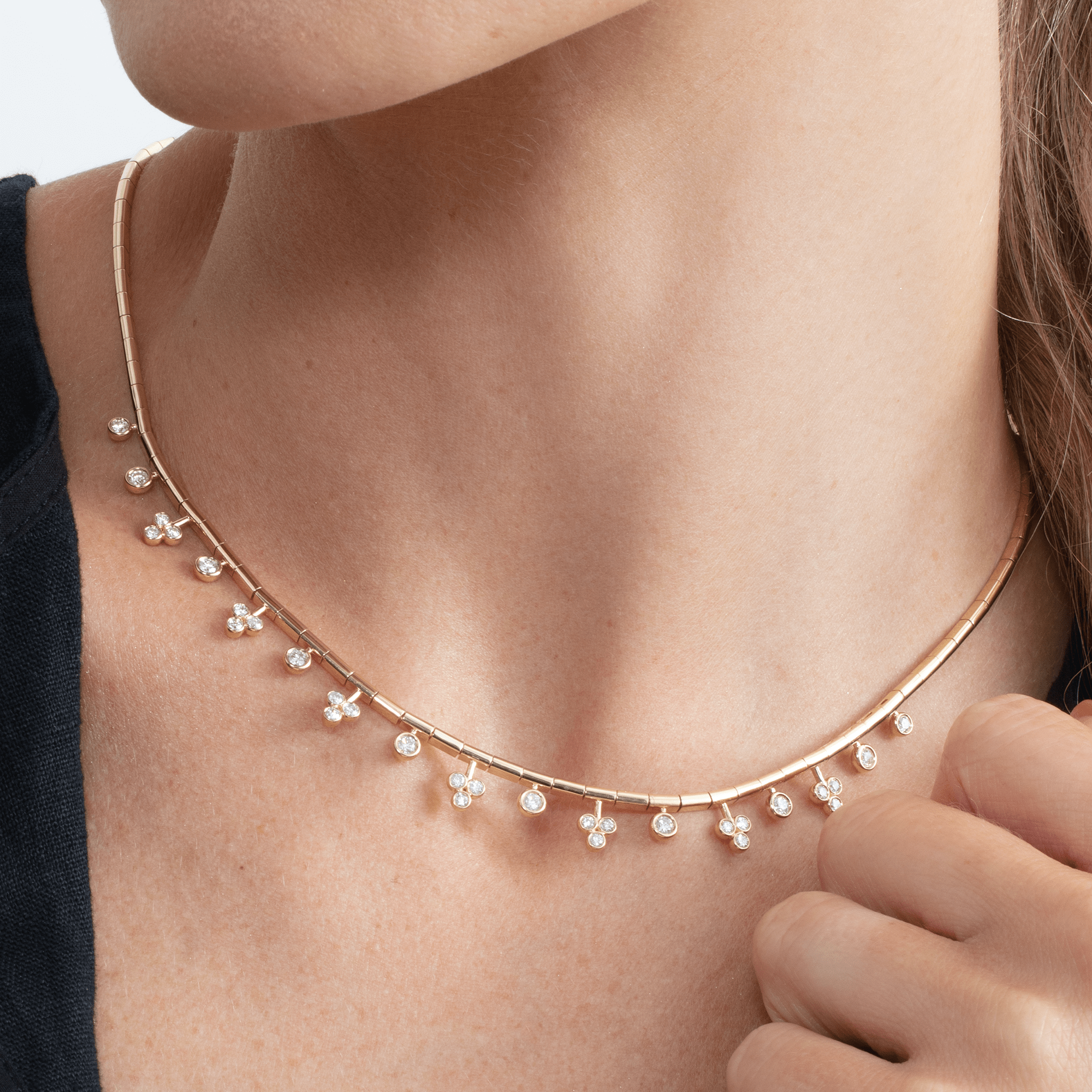 Diamond Elegant Clover Choker Necklace