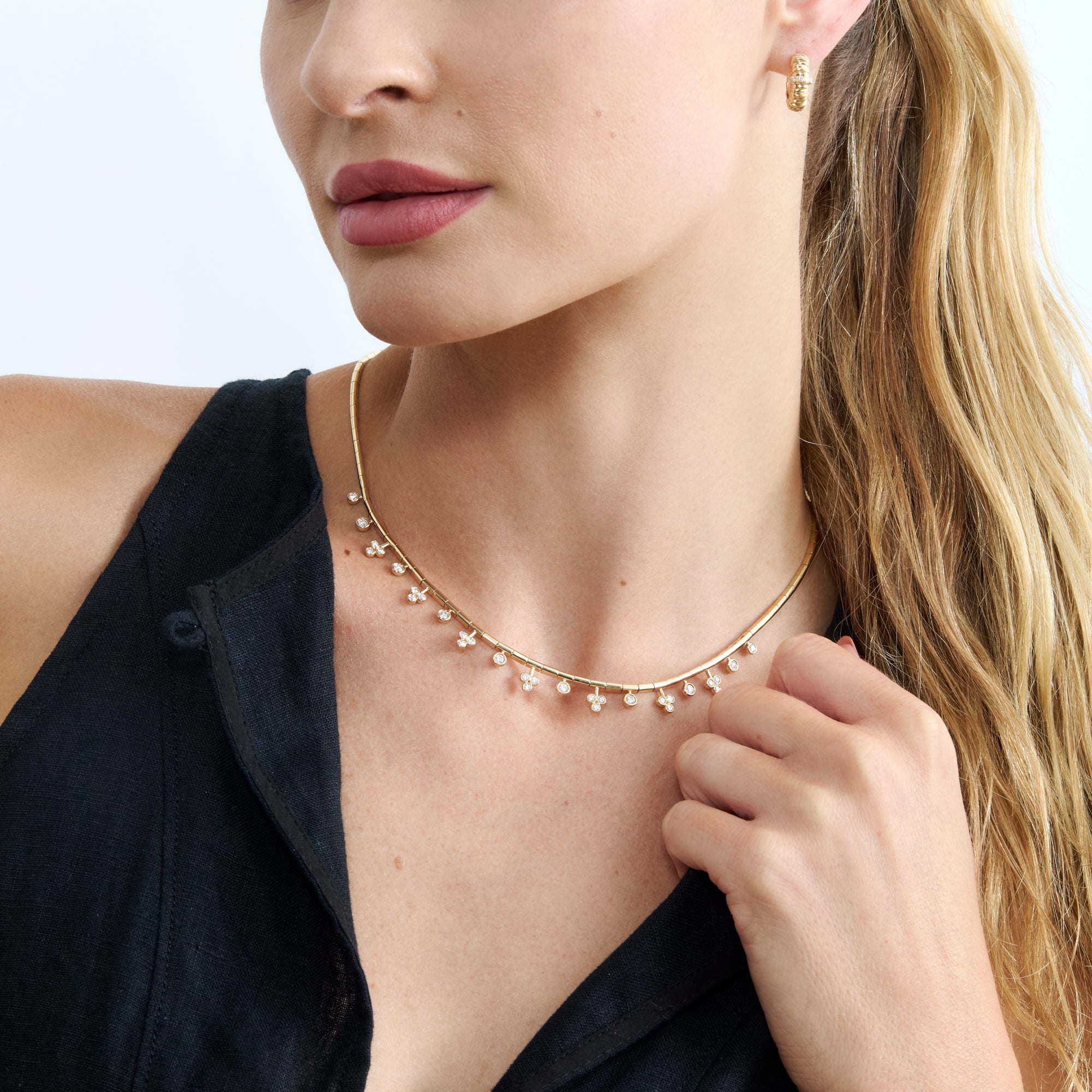 Diamond Elegant Clover Choker Necklace