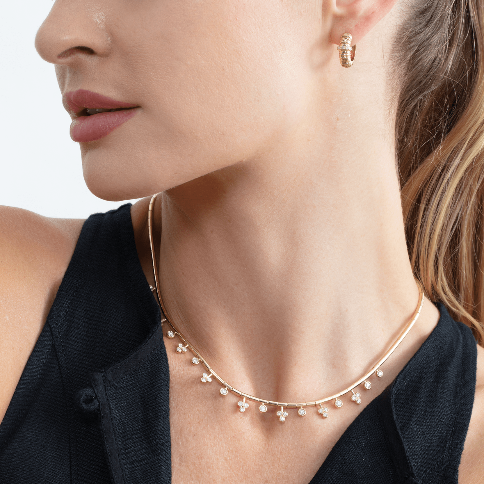 Diamond Elegant Clover Choker Necklace