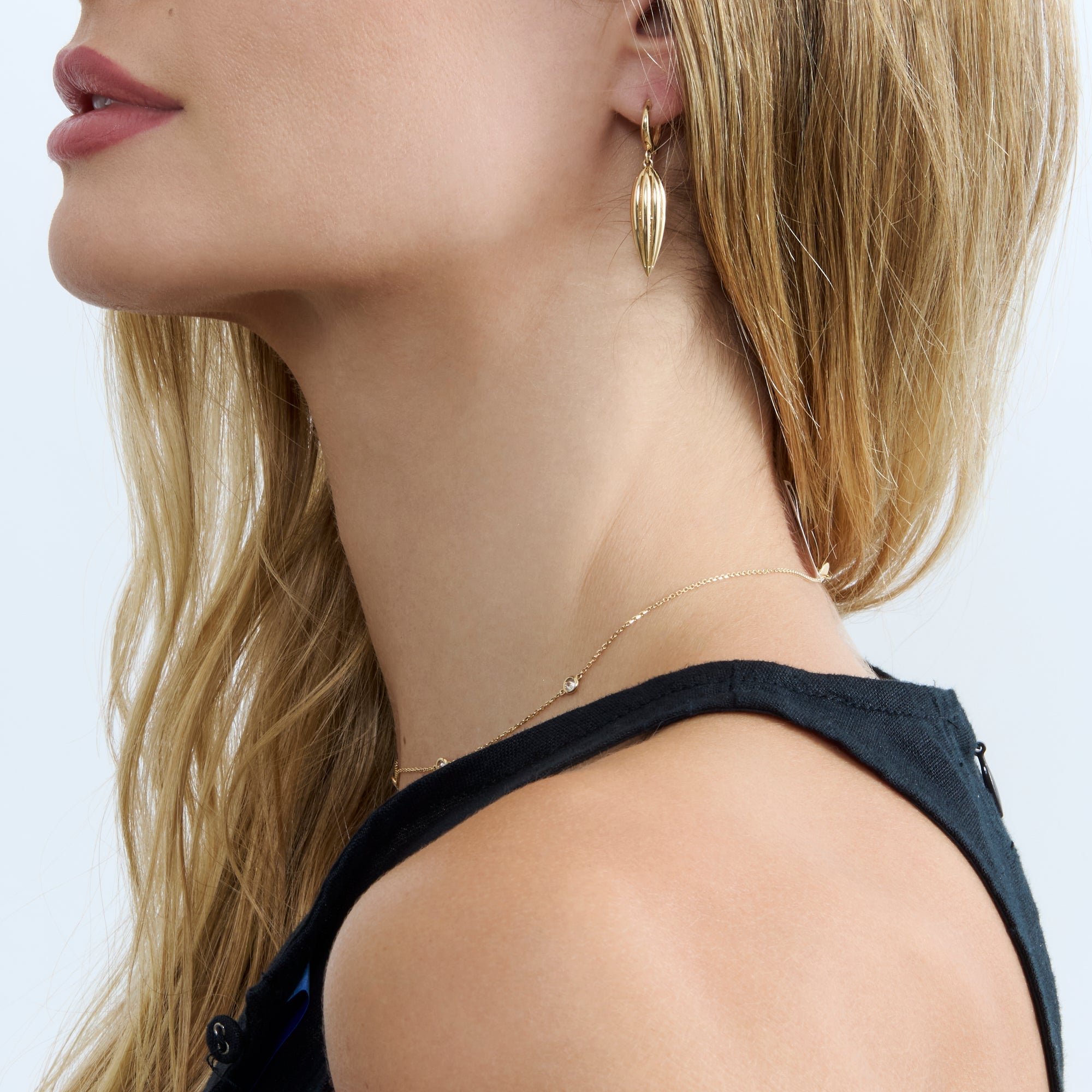 Fluted Spike Dangle Earrings