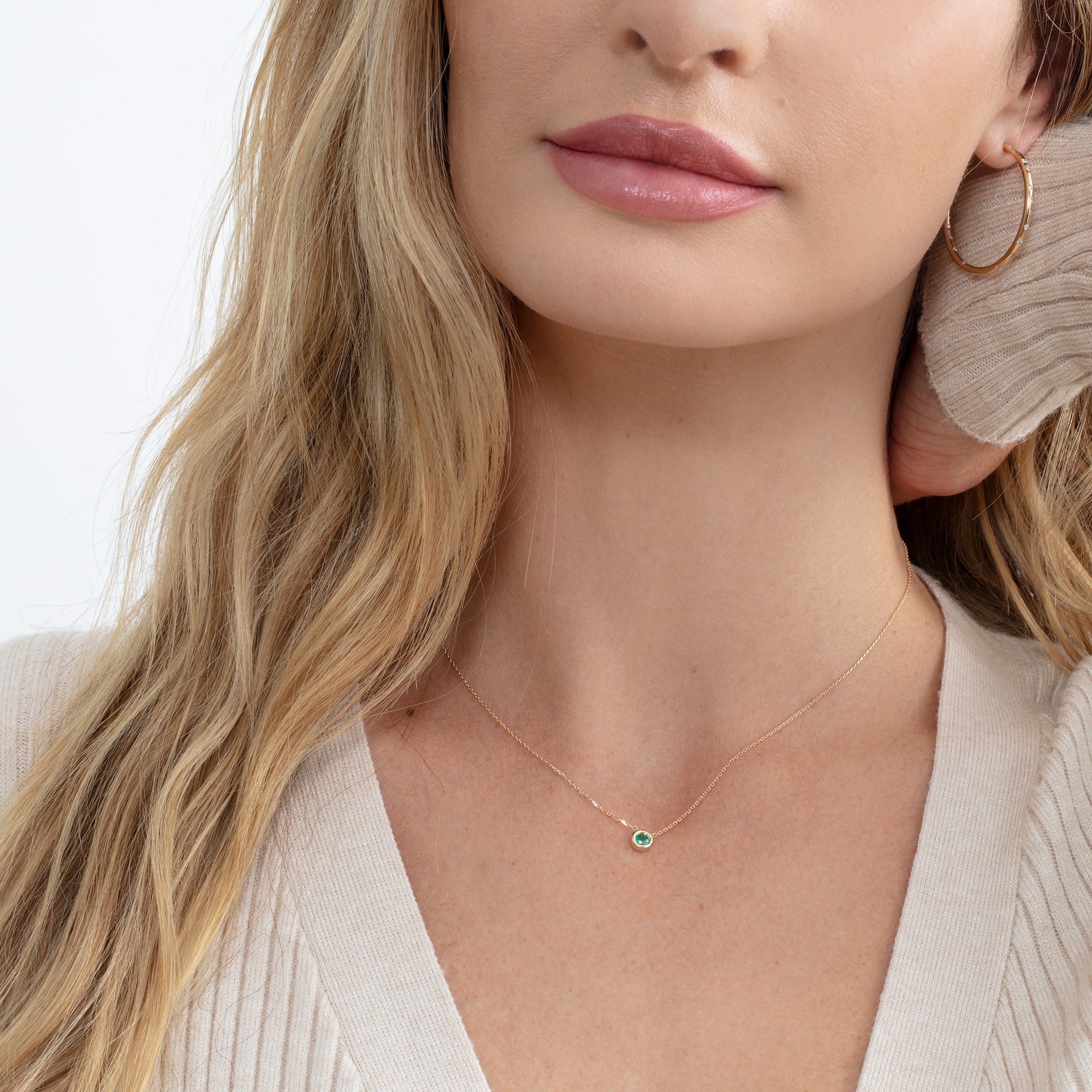 Emerald Solitaire Necklace