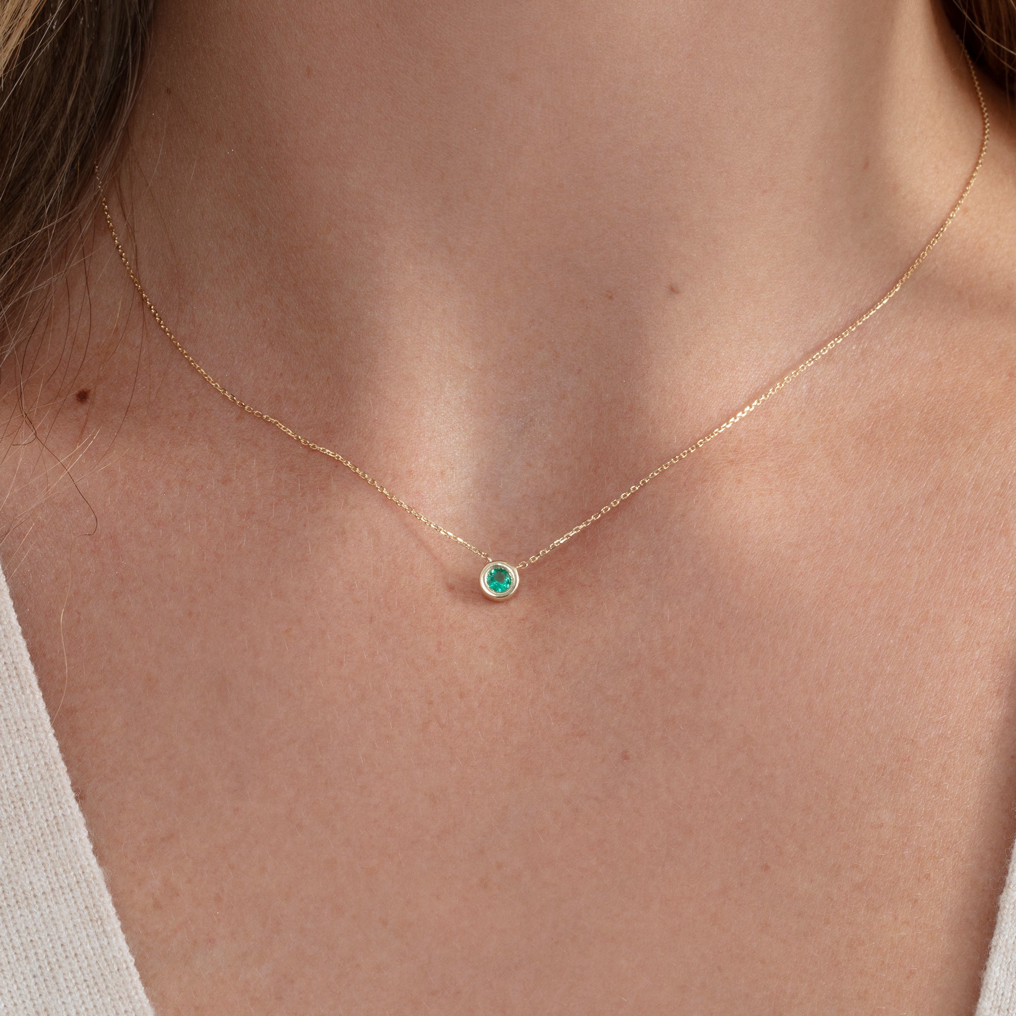 Emerald Solitaire Necklace