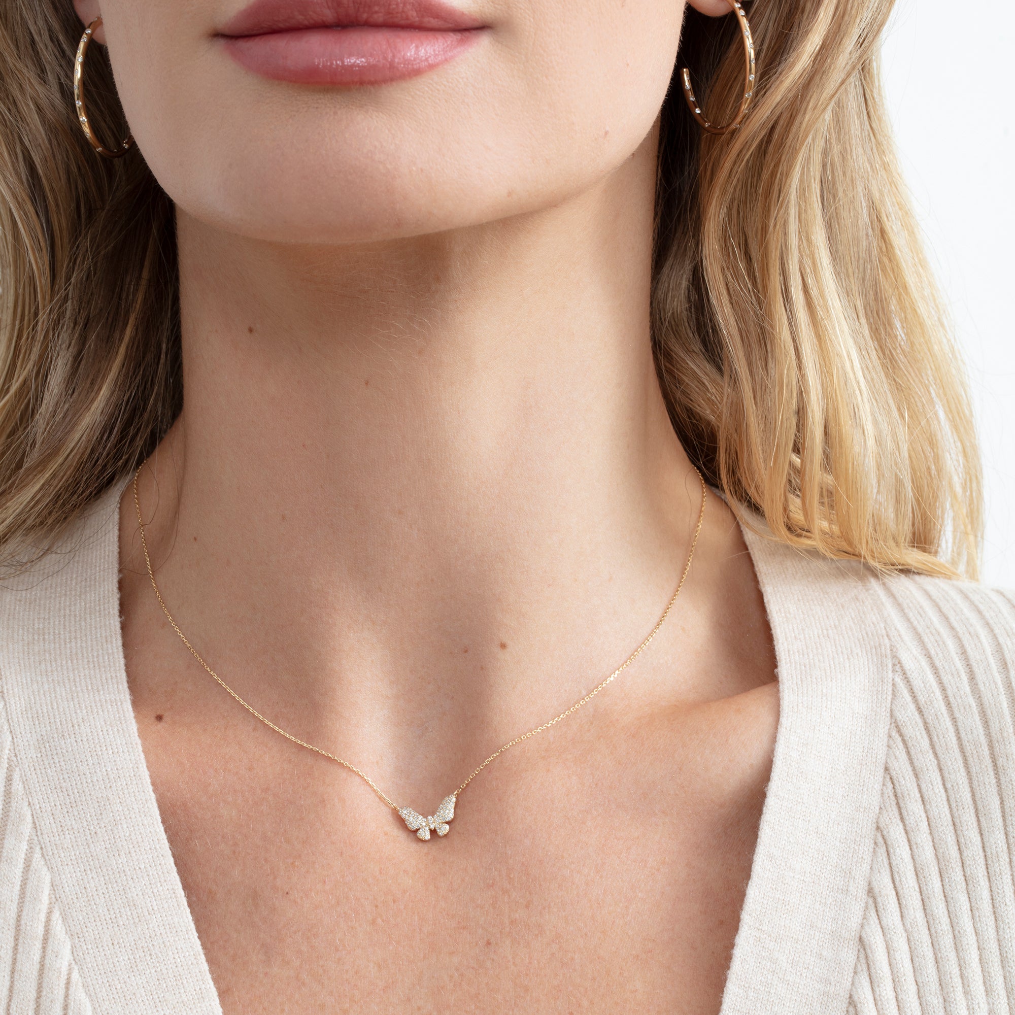 Diamond Twilight Butterfly Necklace