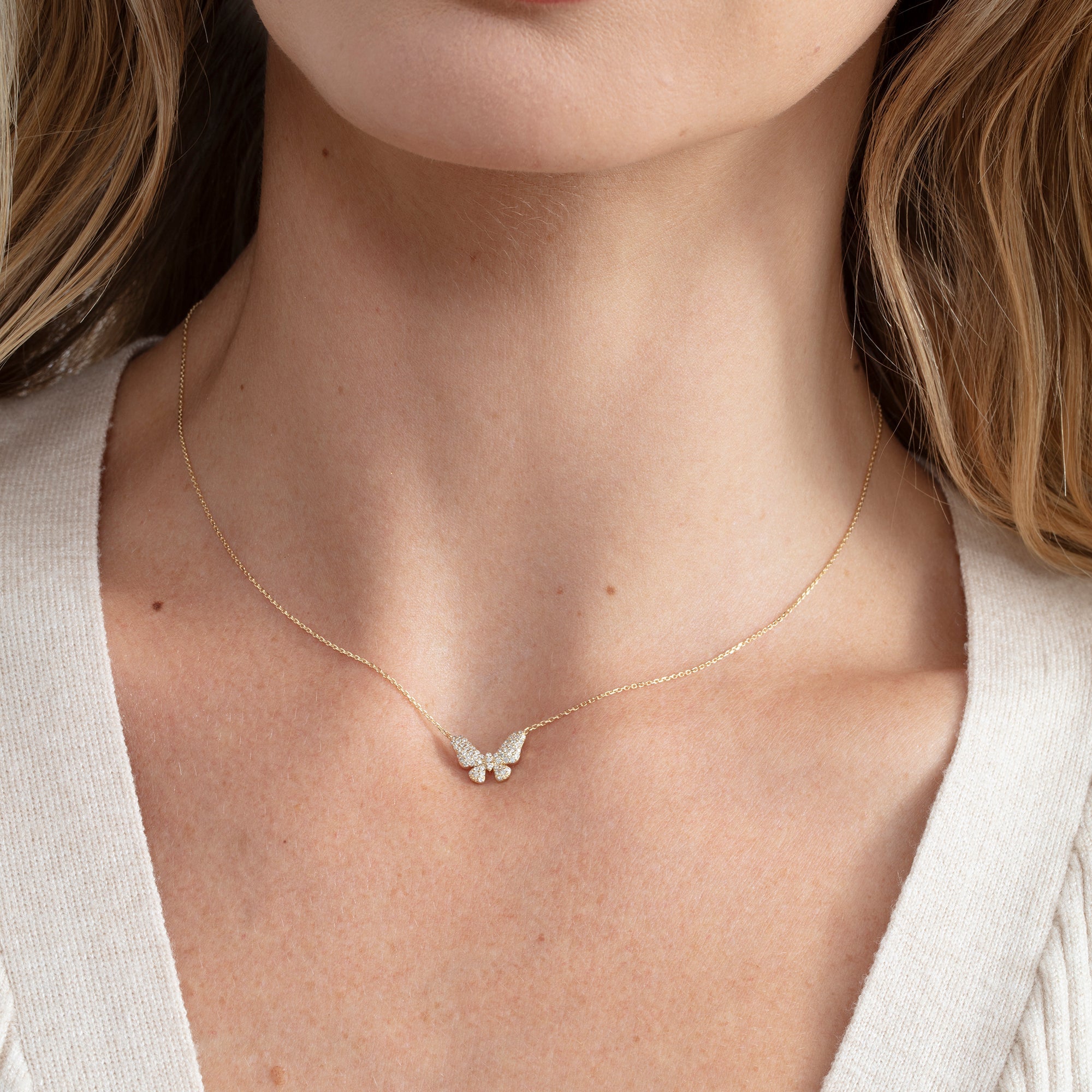 Diamond Twilight Butterfly Necklace