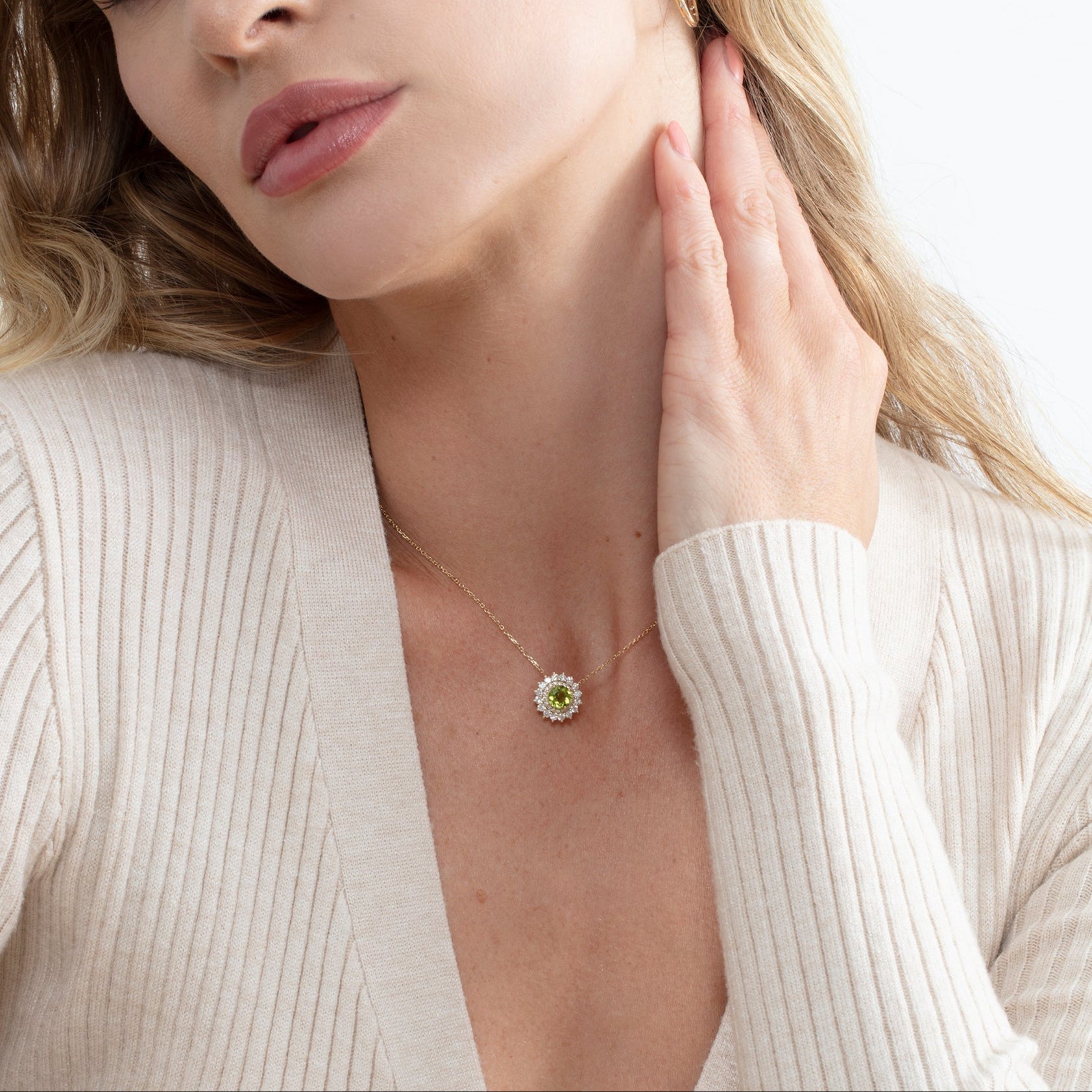 Luminous Green Halo Pendant