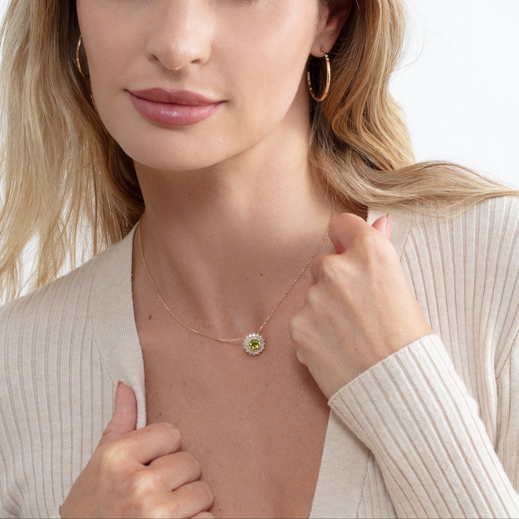 Luminous Green Halo Pendant