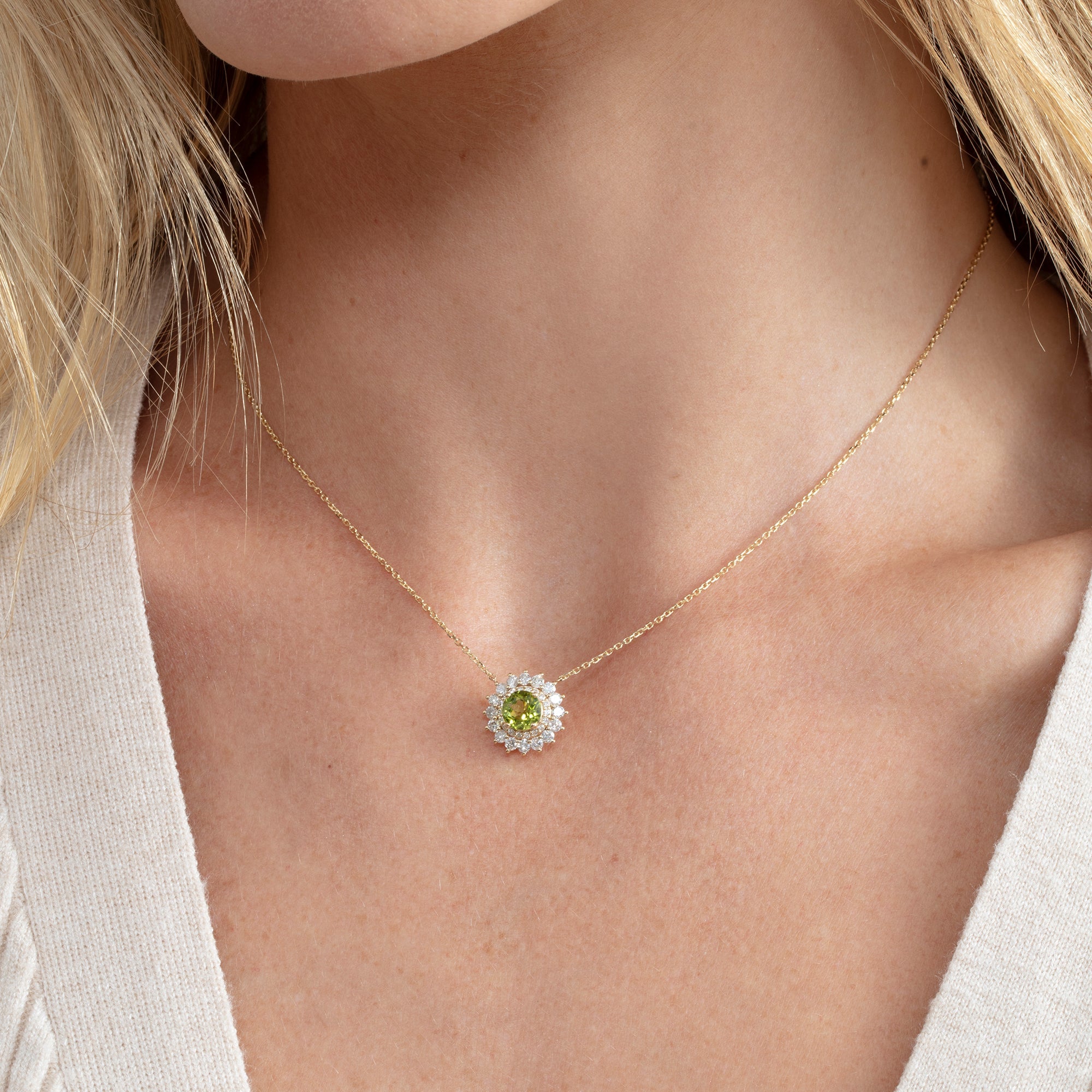 Luminous Green Halo Pendant