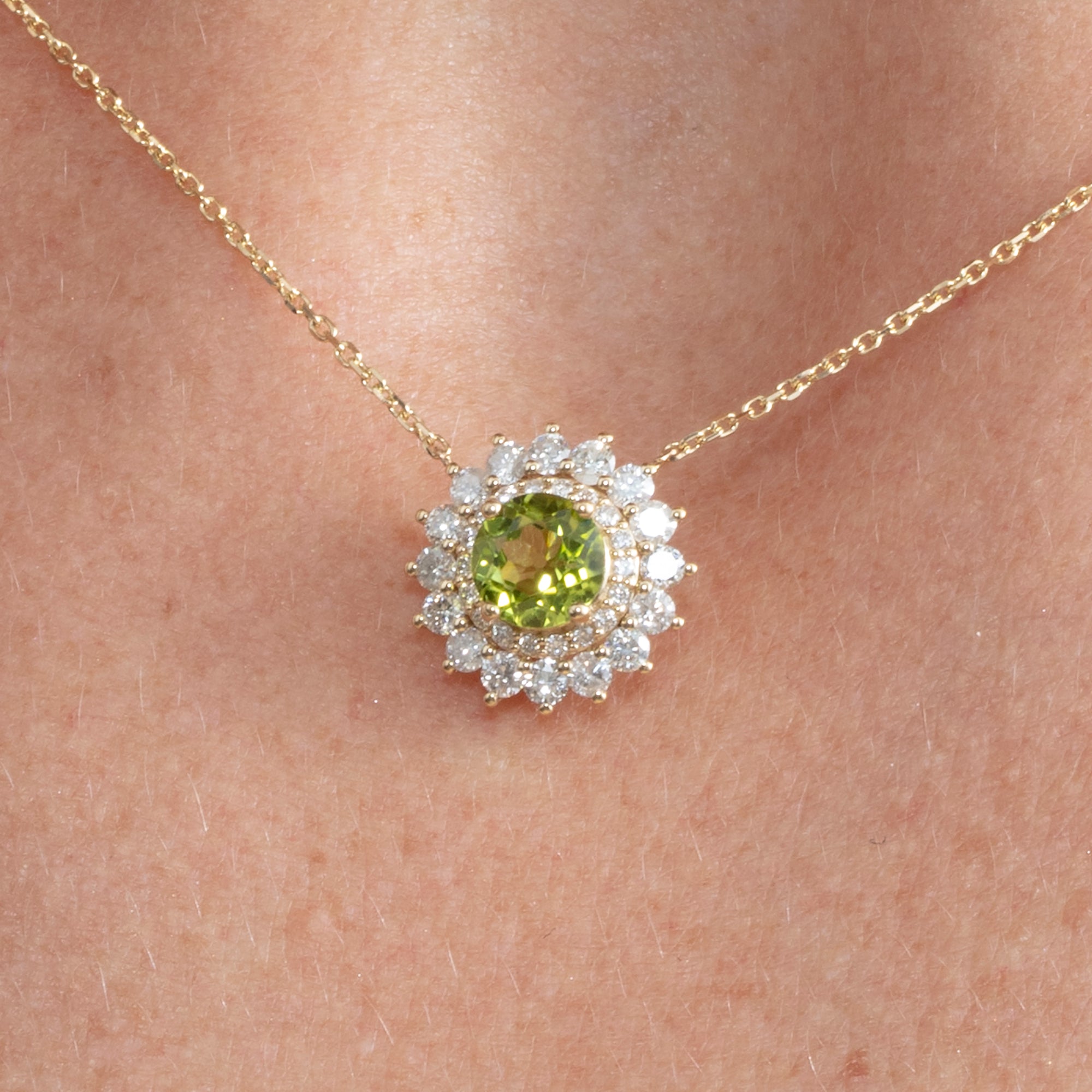 Luminous Green Halo Pendant