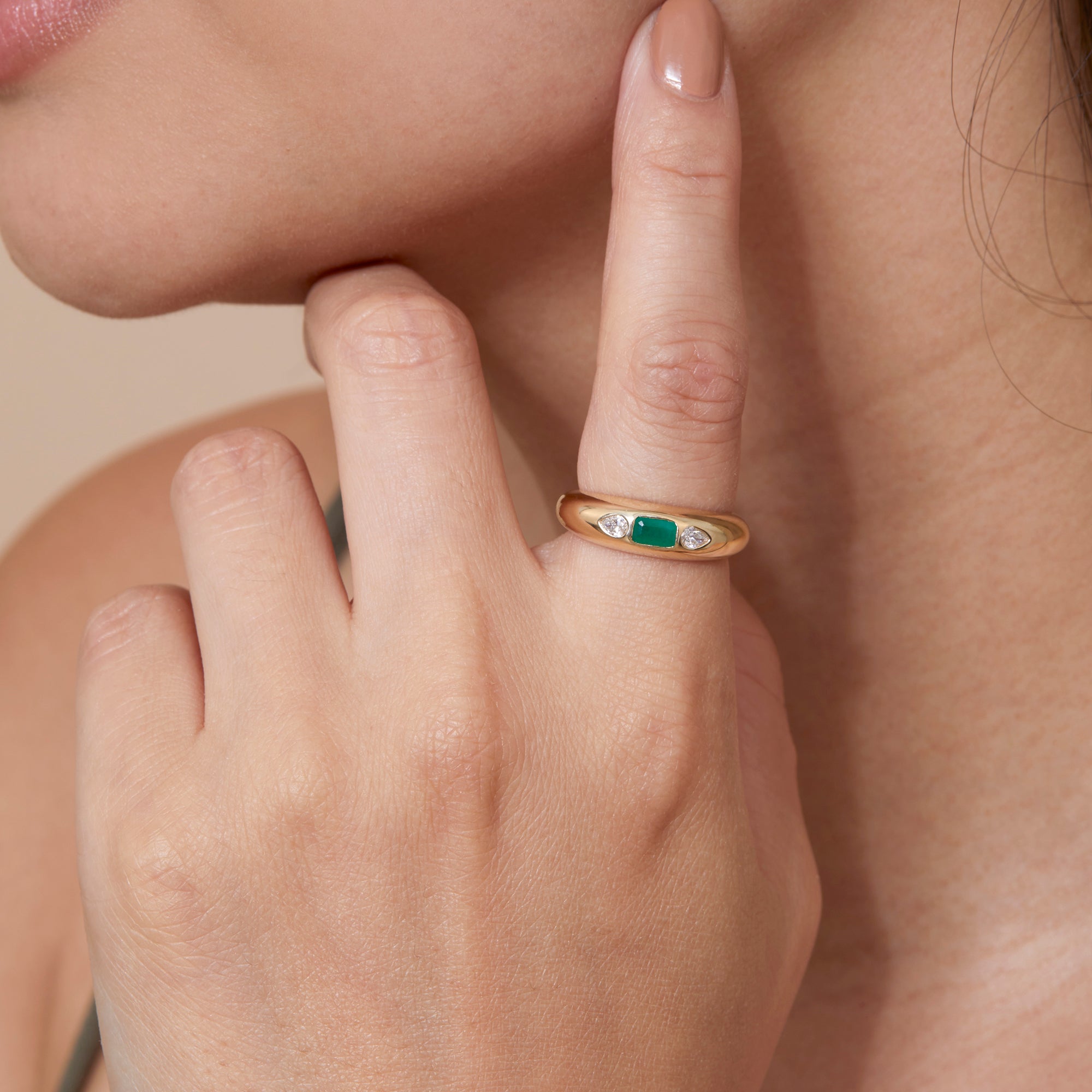 Emerald Luxe Dome Ring