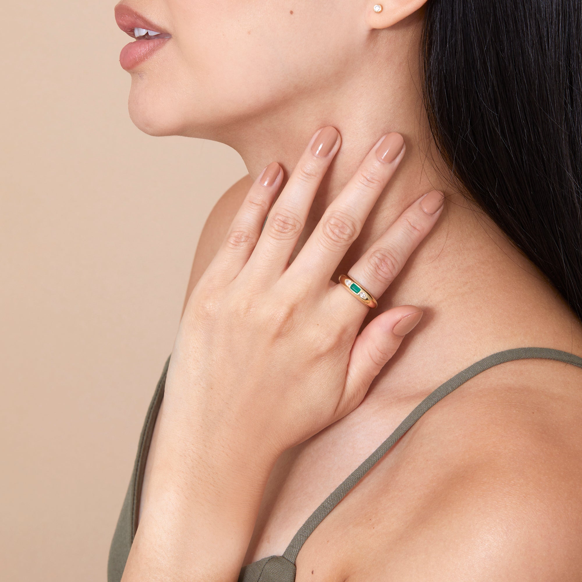 Emerald Luxe Dome Ring