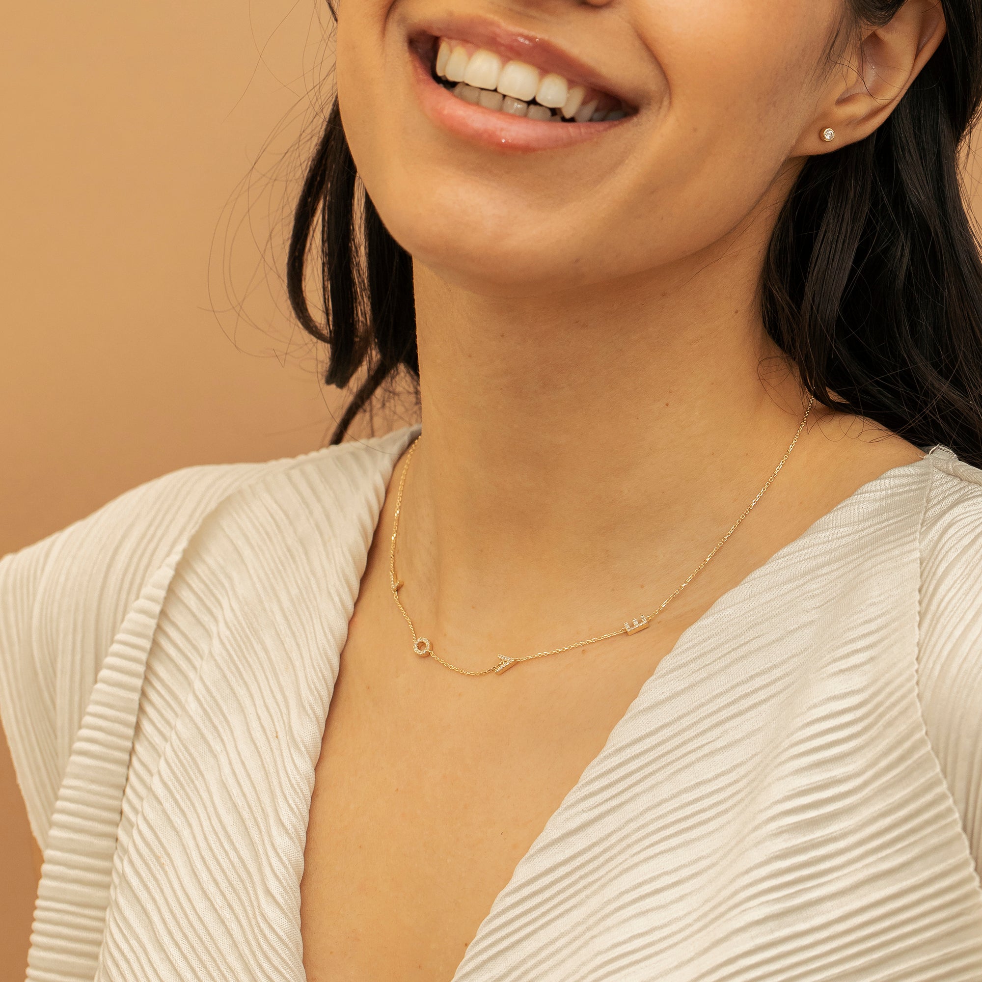 Sideways Love Diamond Necklace