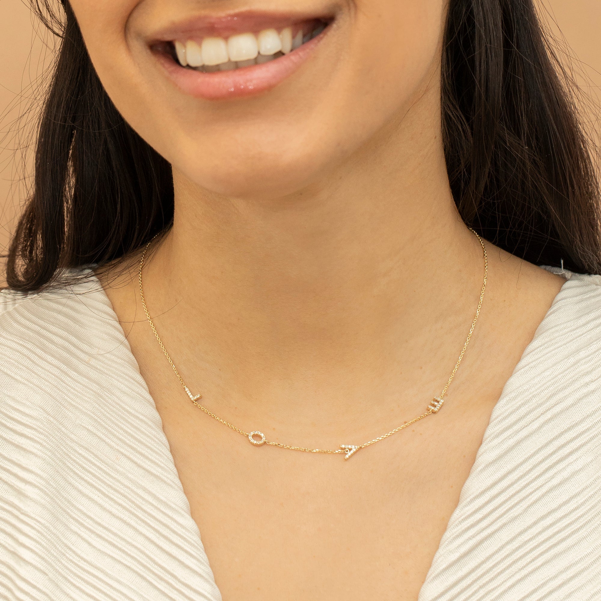 Sideways Love Diamond Necklace