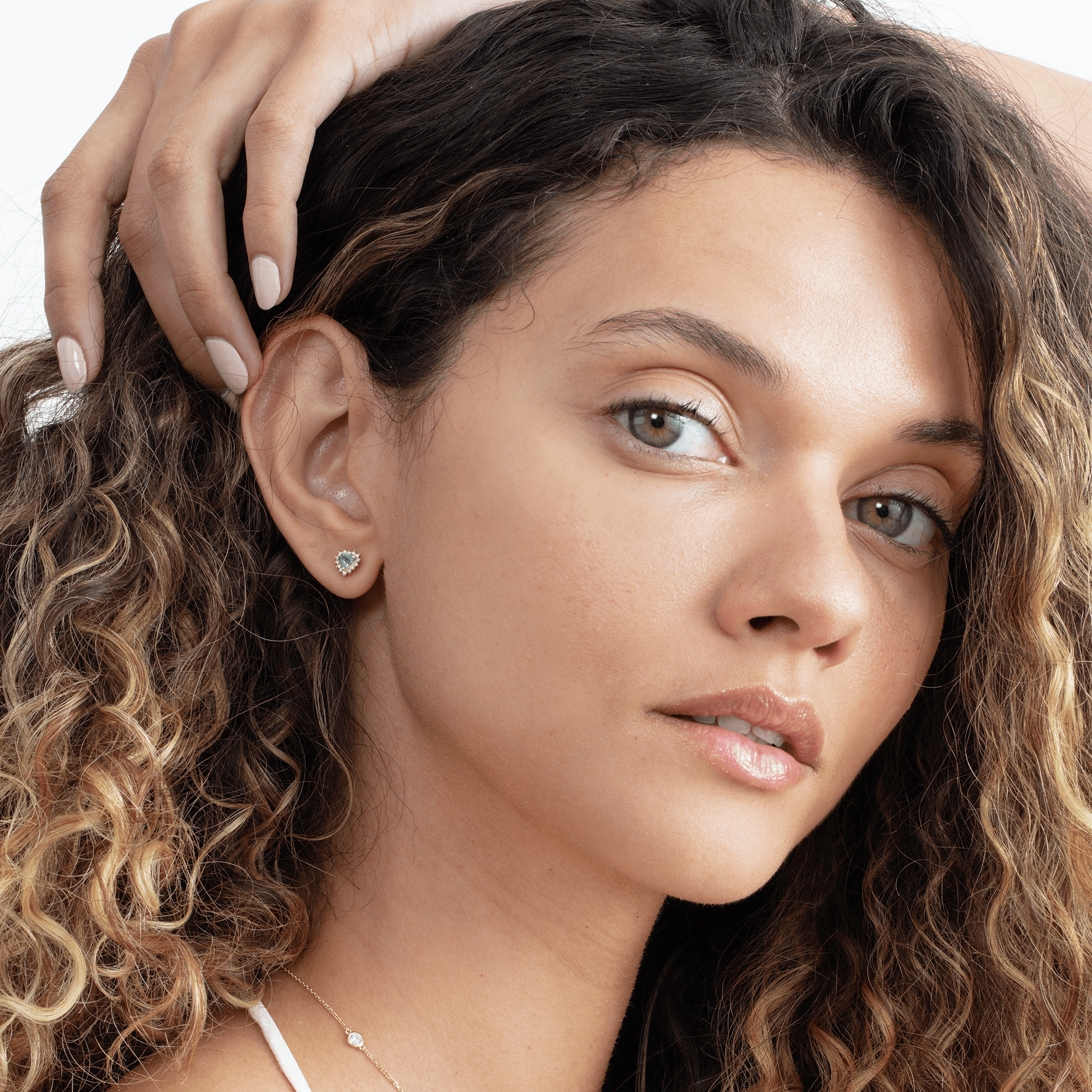 Heart of Emerald Stud Earrings