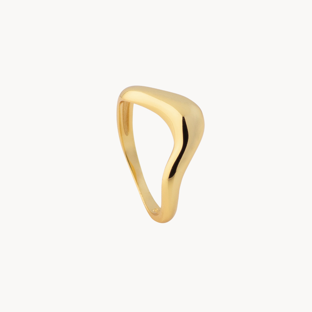 Modern Gold-Plated Ring - Jewel Edition