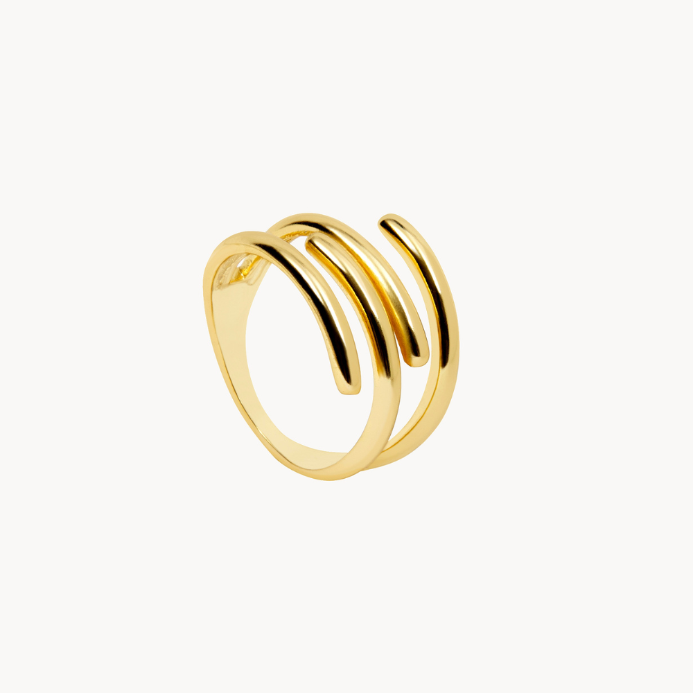 Grana Ring: Sterling Silver 925 with 18K Gold Plating - Jewel Edition