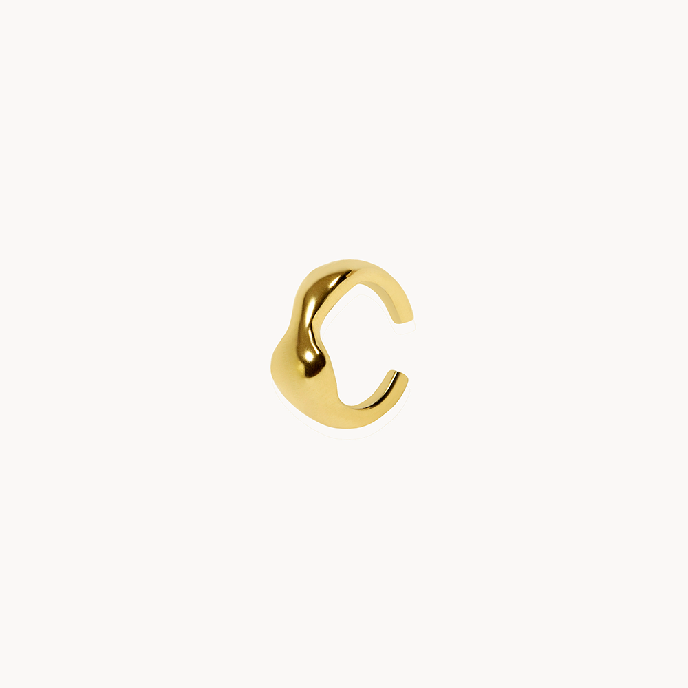 Arista Irregular Design Ear Cuff - 18kt Gold-Plated Steel | Rhodium-Plated Steel - Jewel Edition