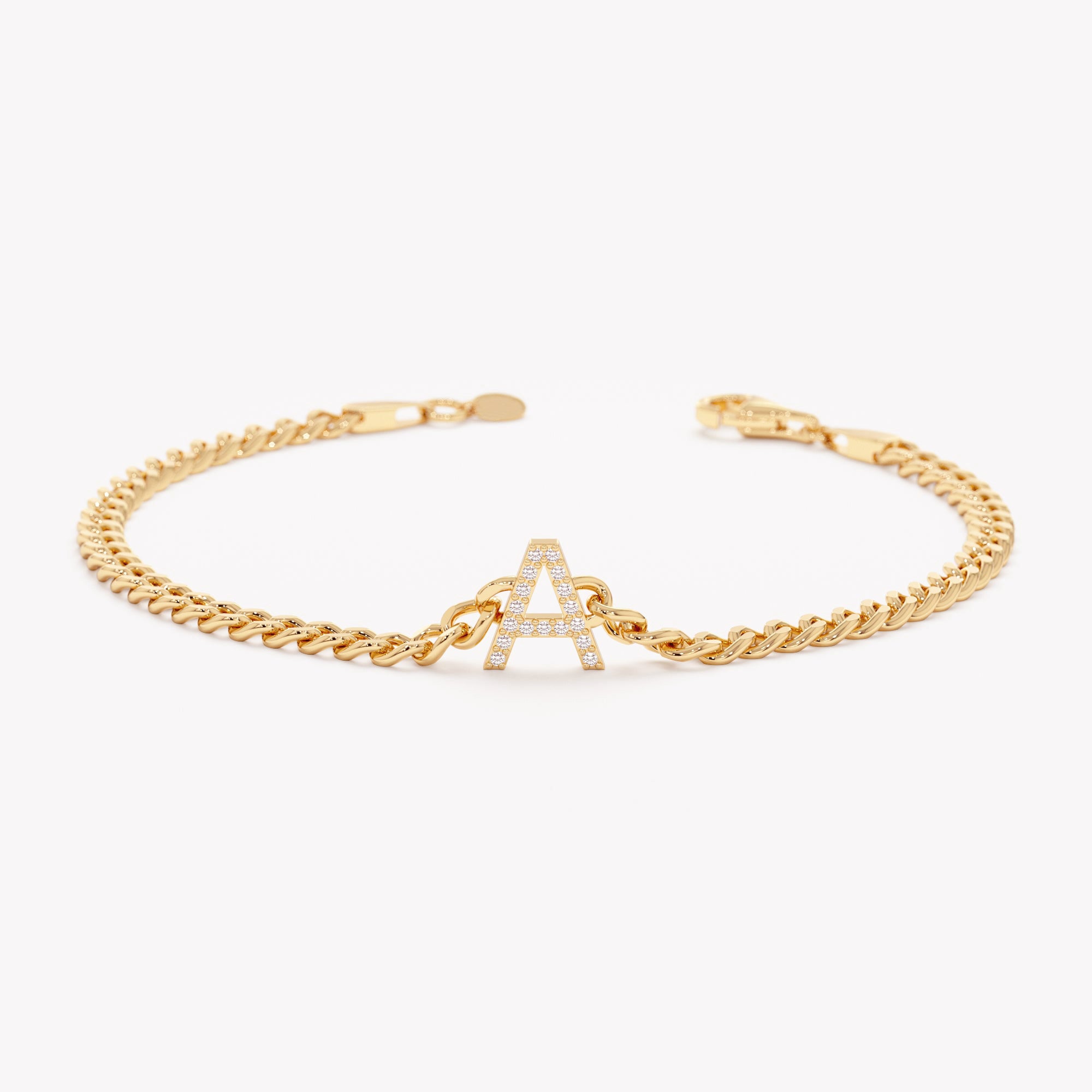 Initial Cuban Chain Bracelet
